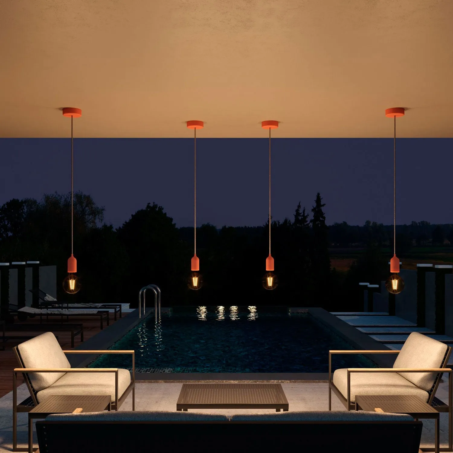 Creative Cables Eiva rosone soffitto esterno IP65 salmone