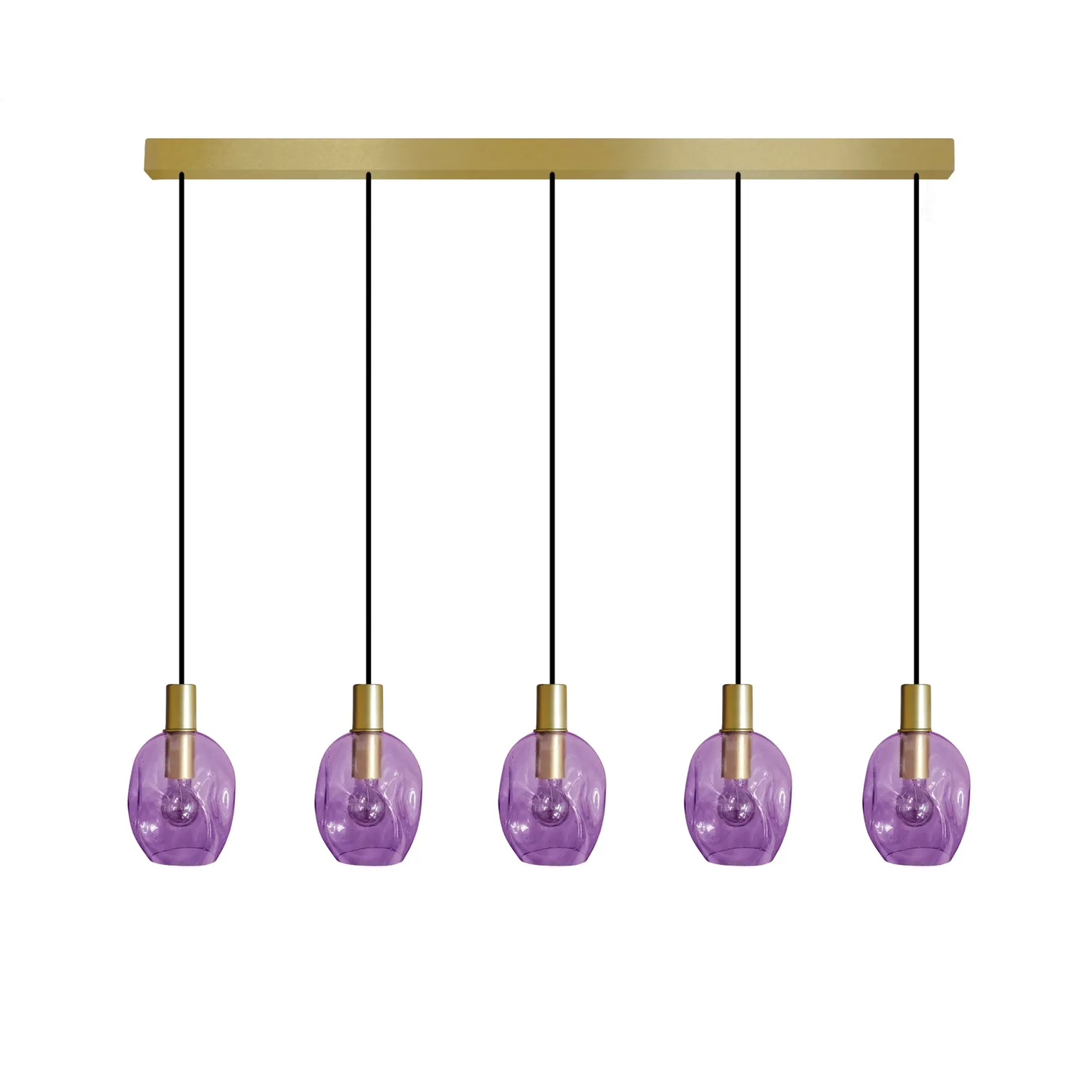Tosel Vingolf lampadario barra oro trasparente 100 cm