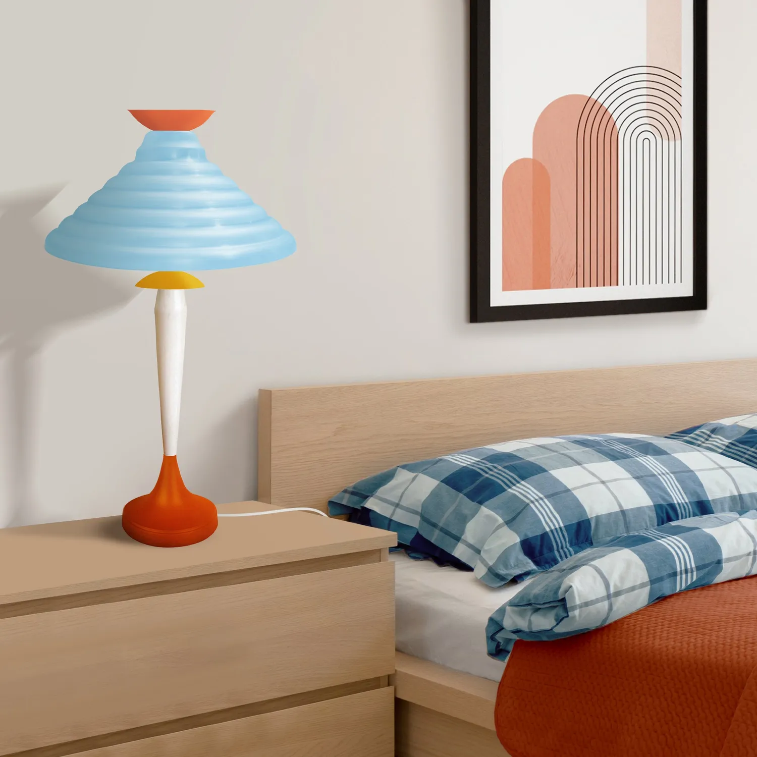 Tosel Agda Lampada da Tavolo Blu 35x61 cm Metallo