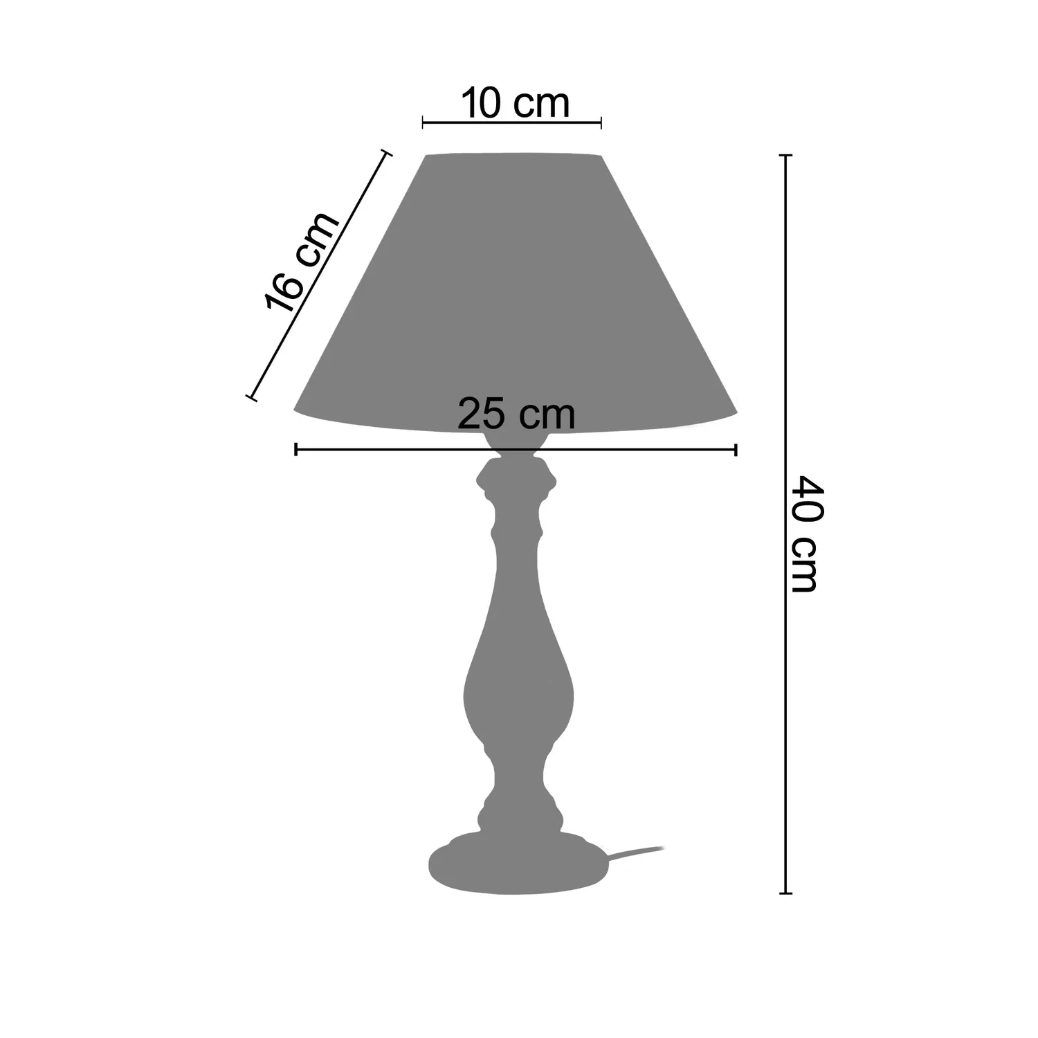 Tosel Juliette lampada comodino legno scuro 25x40cm