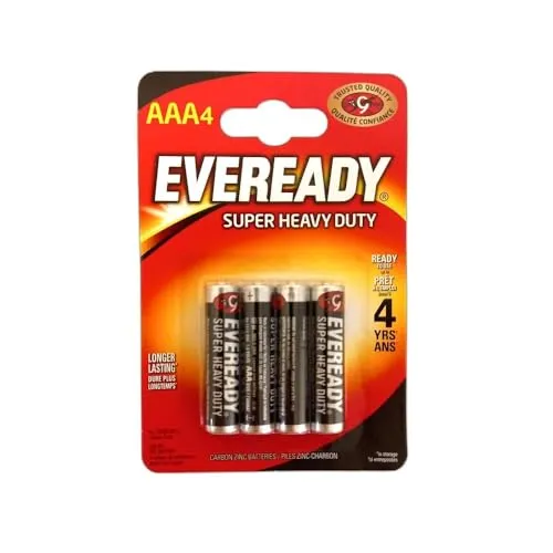 Eveready Super Heavy Duty batterie AAA 4 pezzi zinco