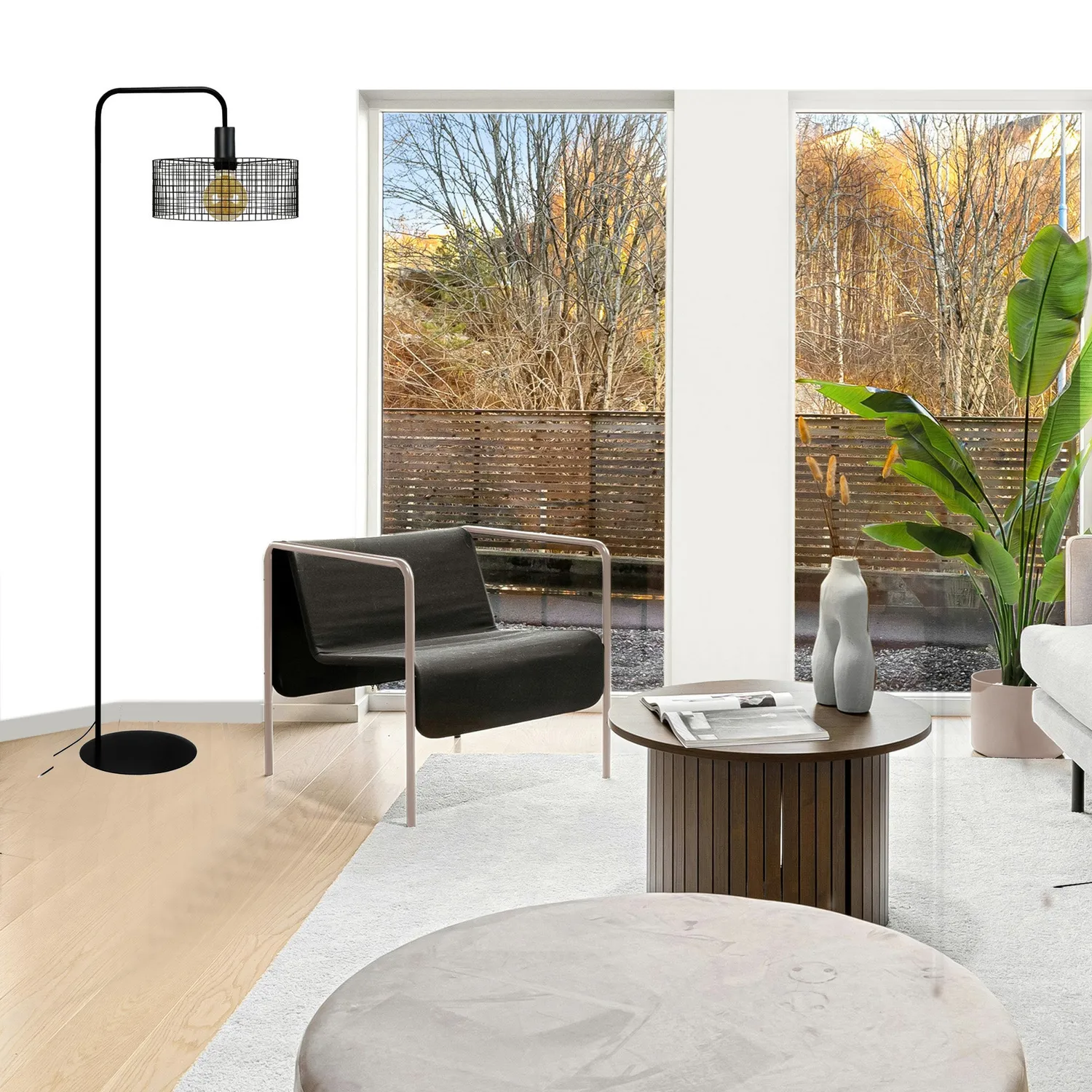 Tosel Noiron piantana lettura nero 30x157cm