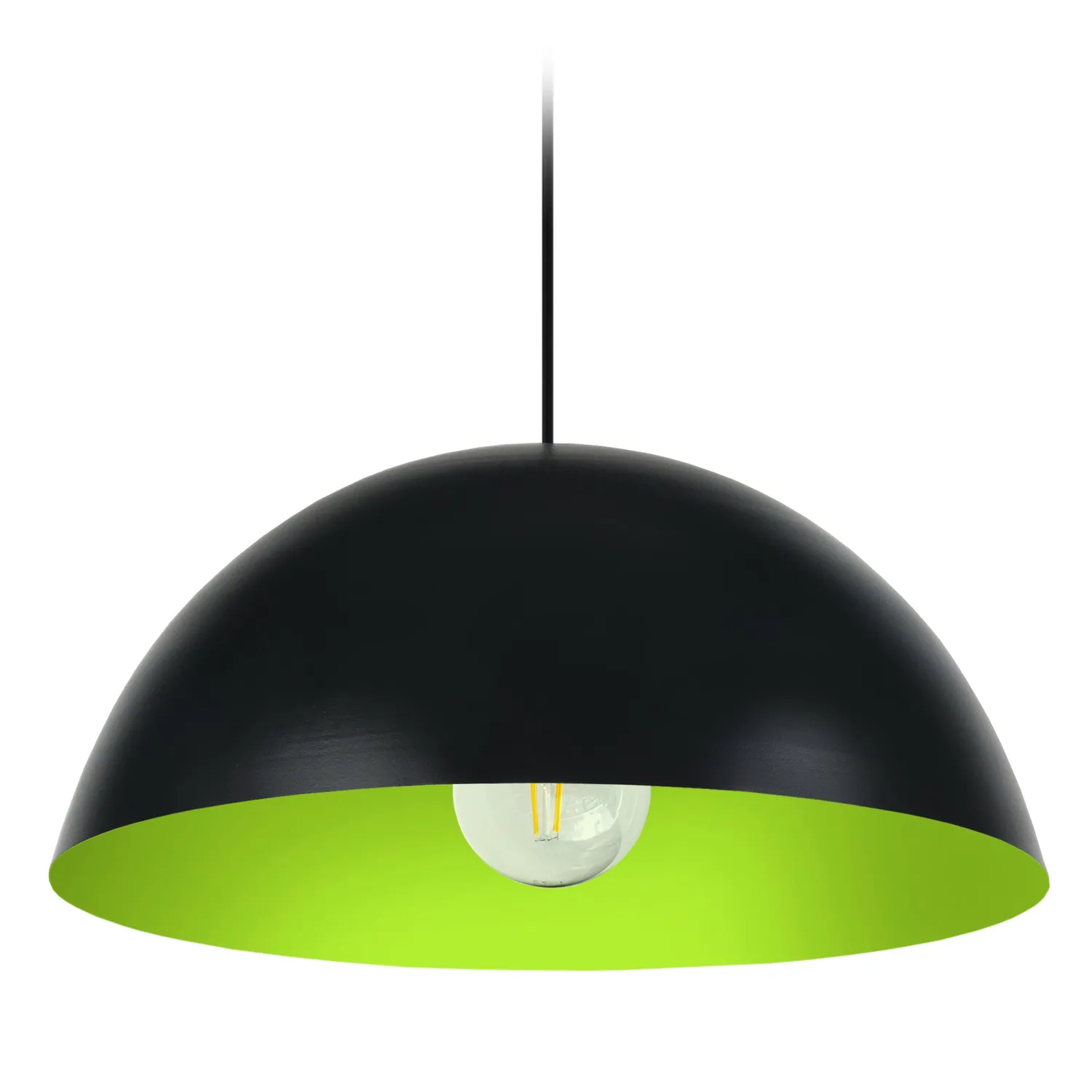 Tosel Demi Boule Sospensione 42x100 cm Nero Arancio