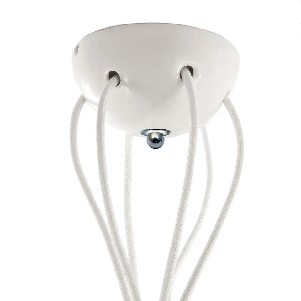 Creative Cables Rosone Ceramica 6 Fori Bianco 130mm