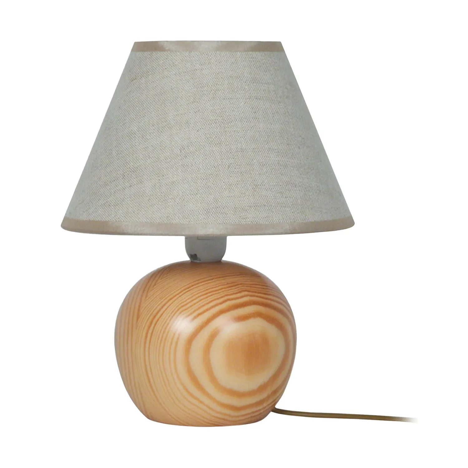 Tosel Boule Bois lampada comodino naturale ecrù