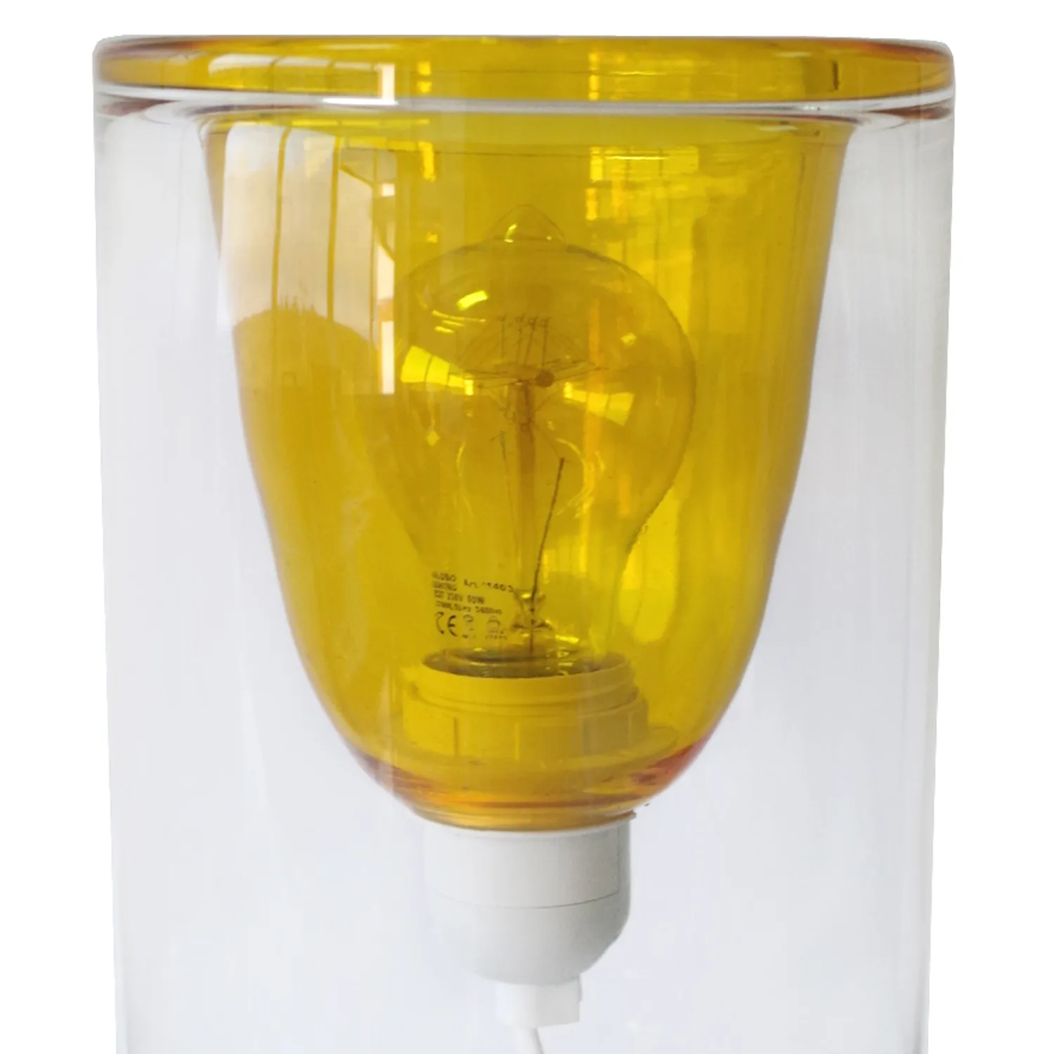 Tosel Lyon lampada da tavolo ambra 15x25 cm vetro