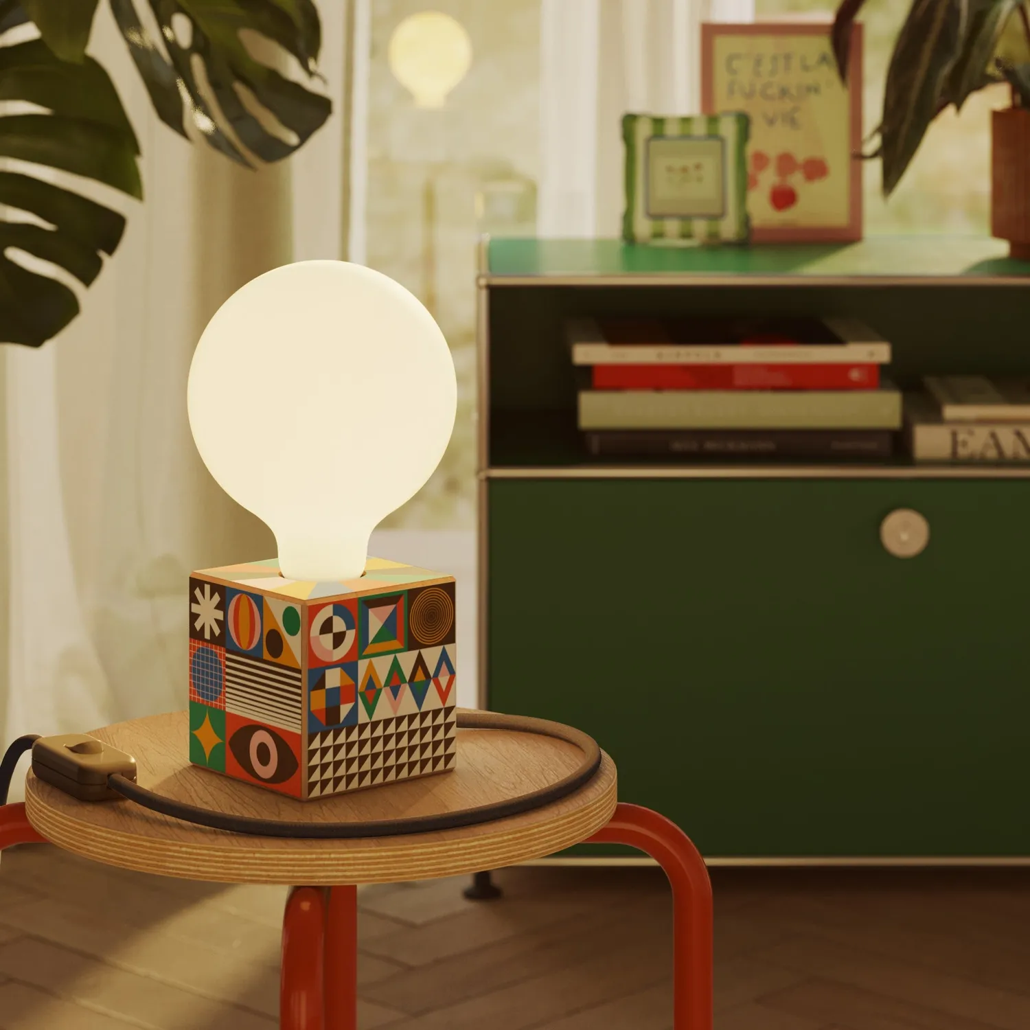 Creative Cables PosterLad Cubetto Lampada da Tavolo con Lampadina