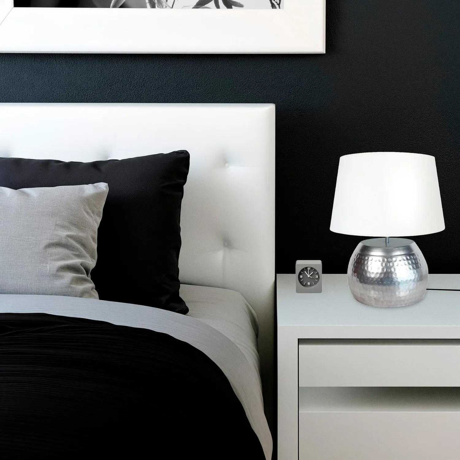 Tosel Mumbai lampada tavolo cromo ecrù 50x60 sfera