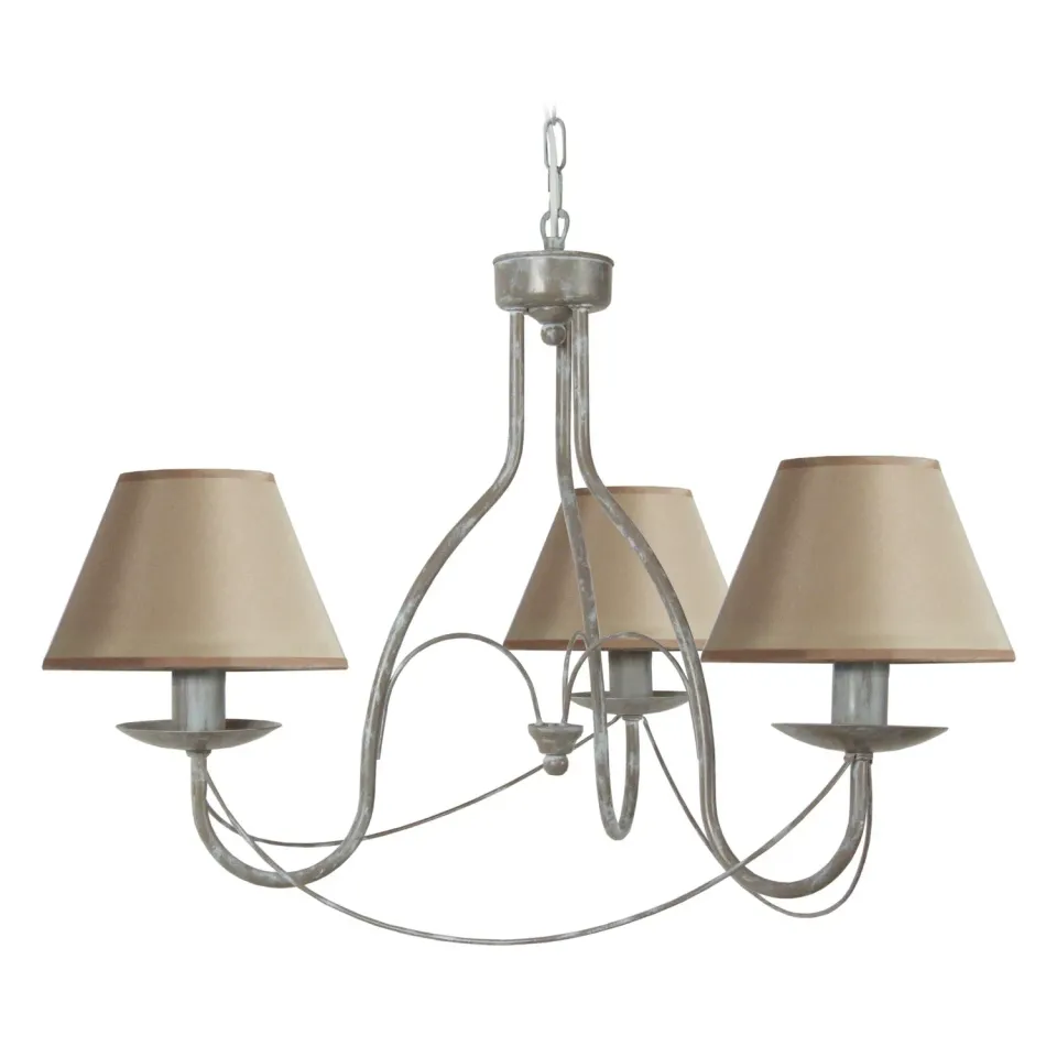 Tosel PROVENÇALE lampadario 3 luci grigio 62 cm