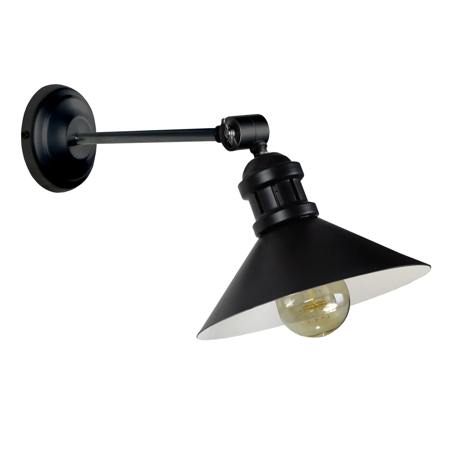 Tosel Oldham A applique snodata nera 30cm E27