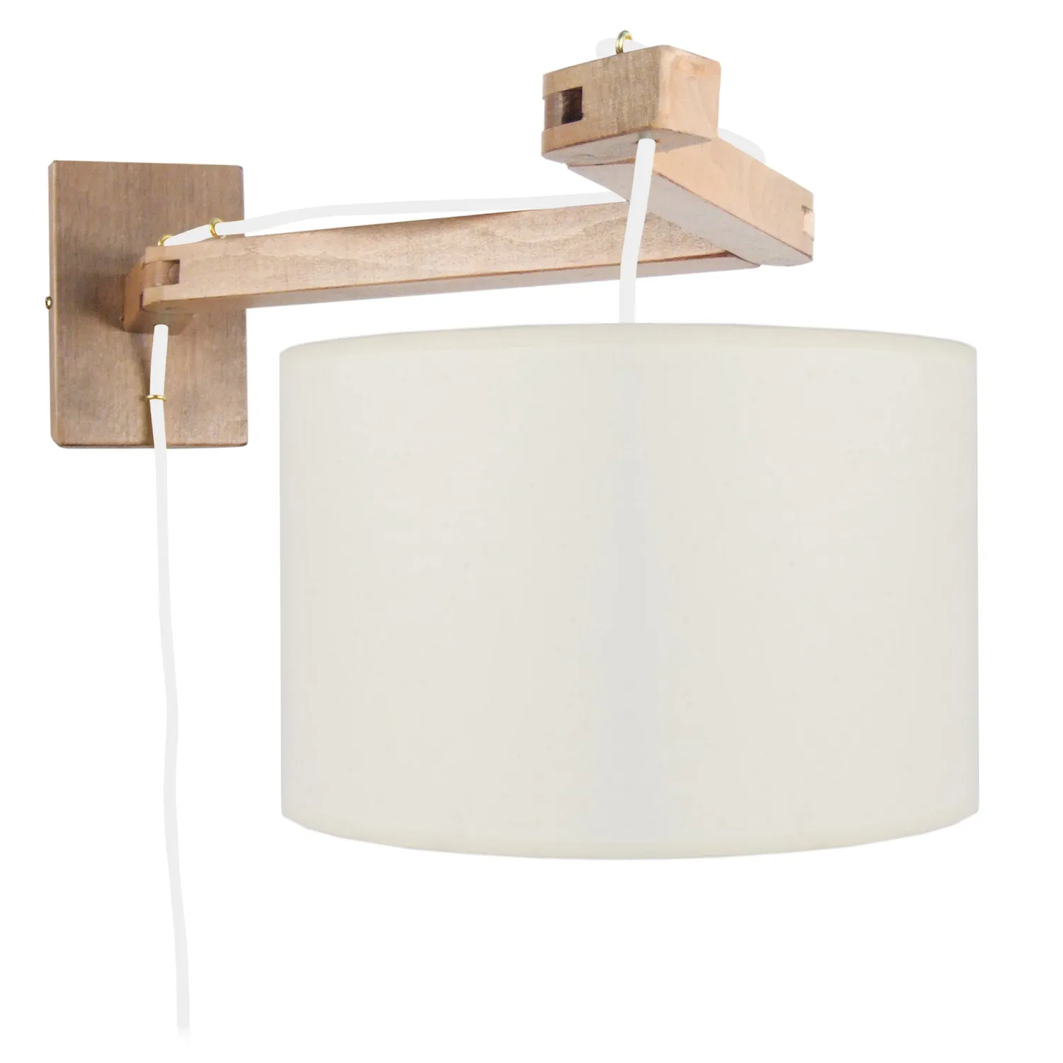 Tosel Smith applique legno snodata 60x25 cm ecrù