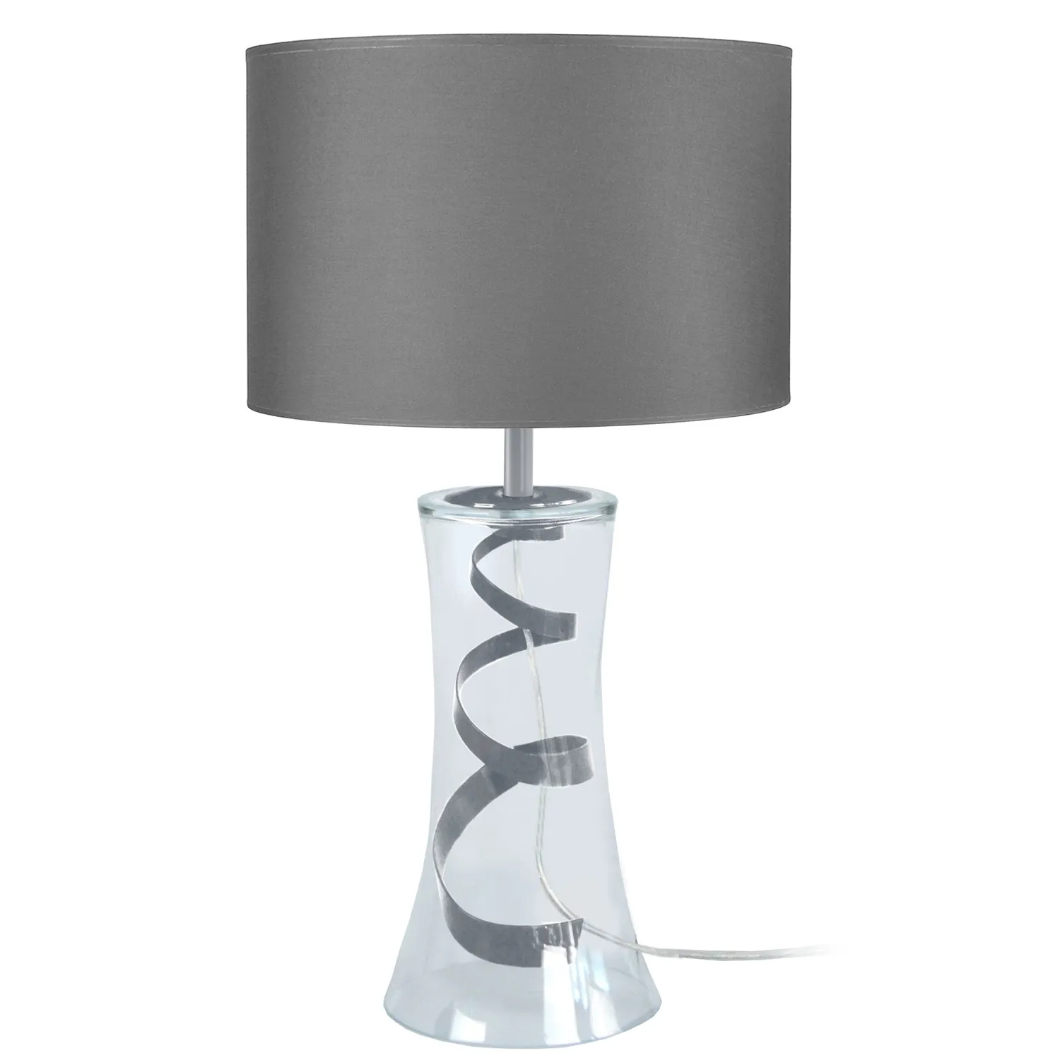Tosel Petit Trompeta lampada tavolo grigia 25x30 cm vetro