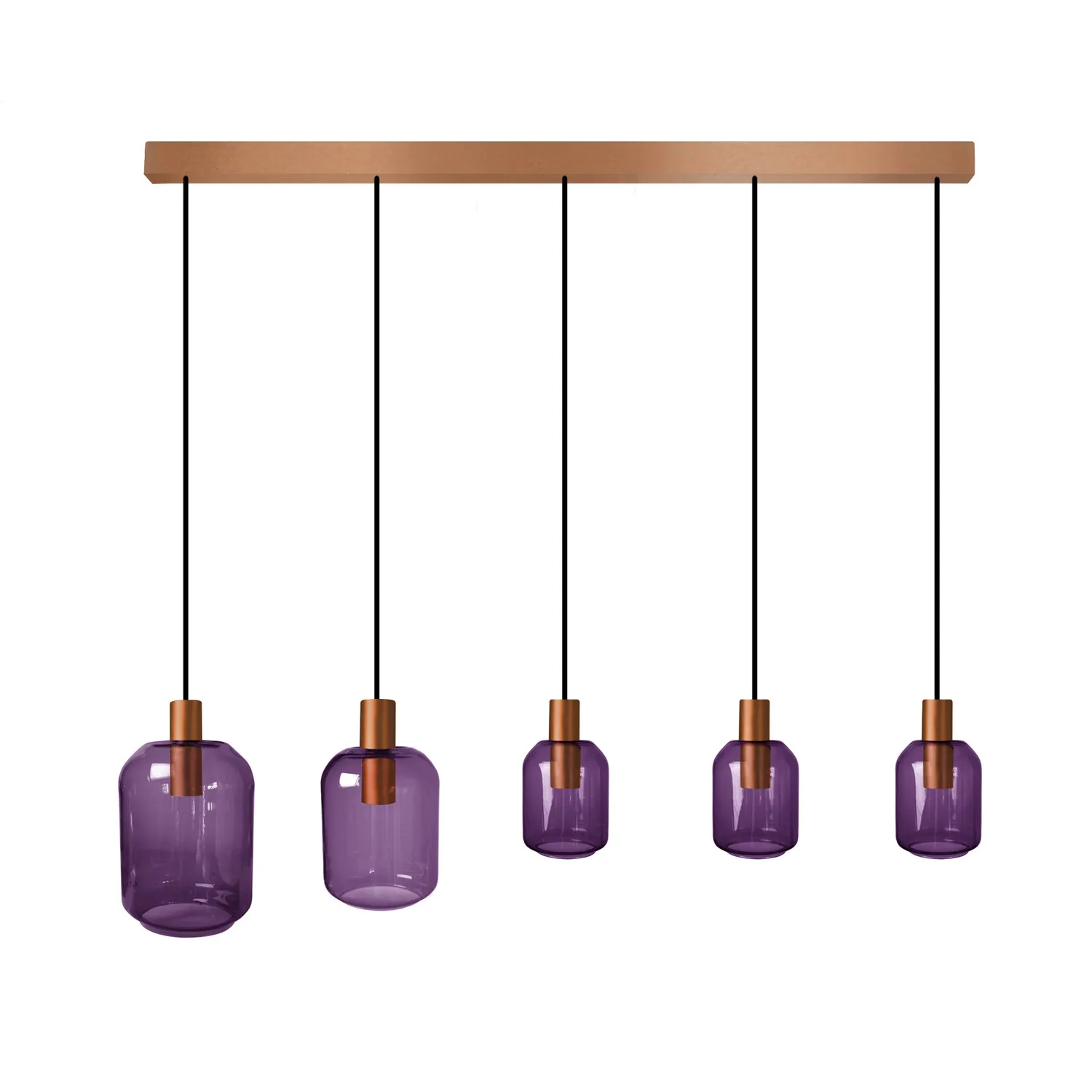 Tosel Svalbard Small lampadario rame trasparente 5 luci