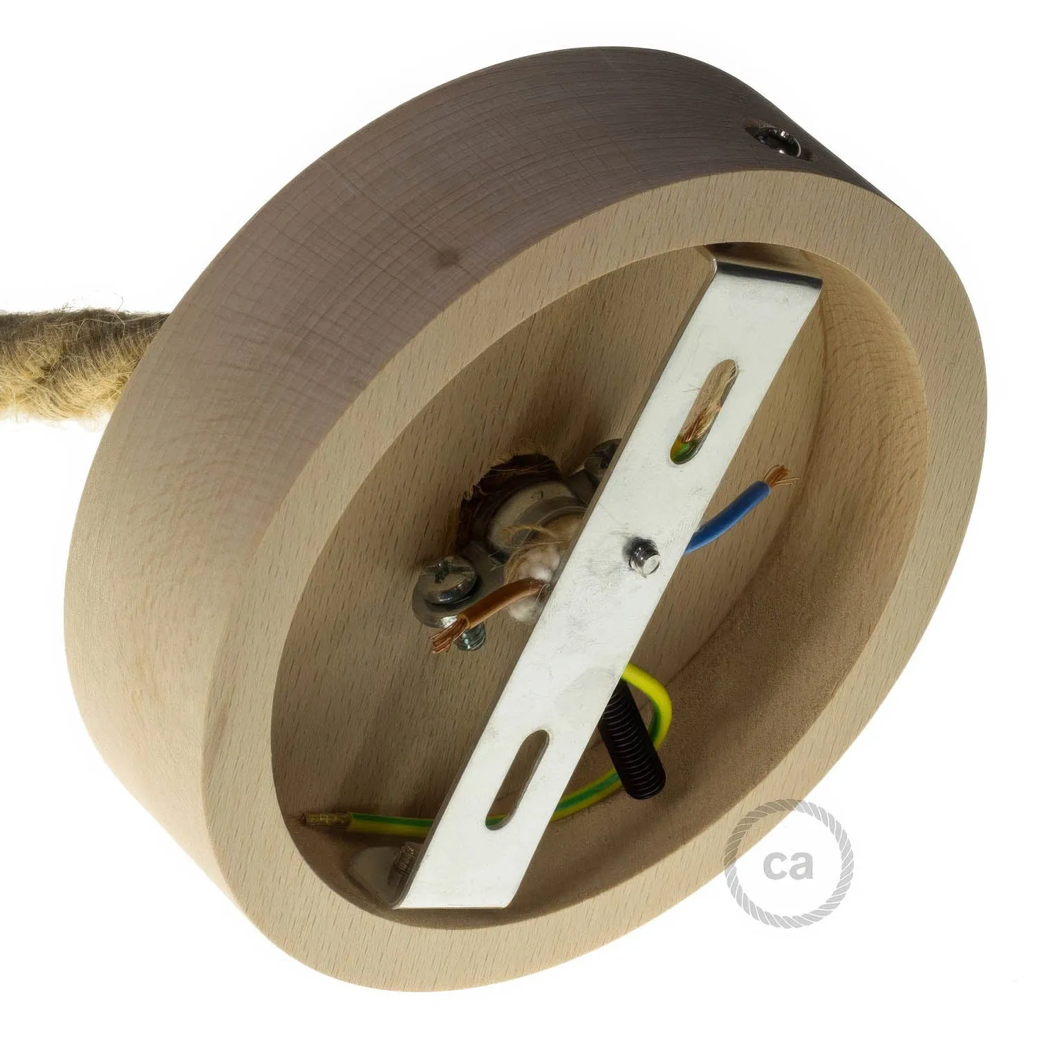 Creative Cables Rosone Legno Neutro per Cavo XL 16 mm