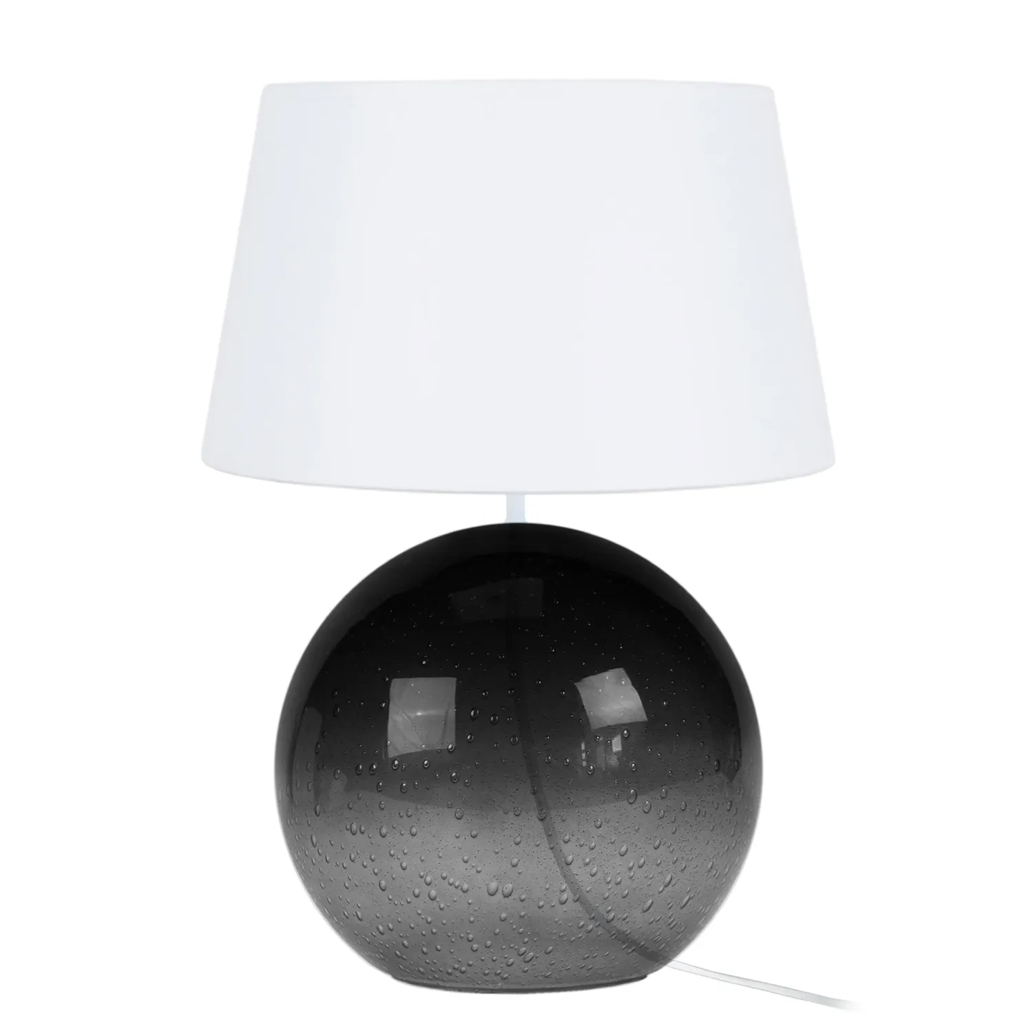 Tosel Burnaby lampada da tavolo sfera vetro 50 cm bianca