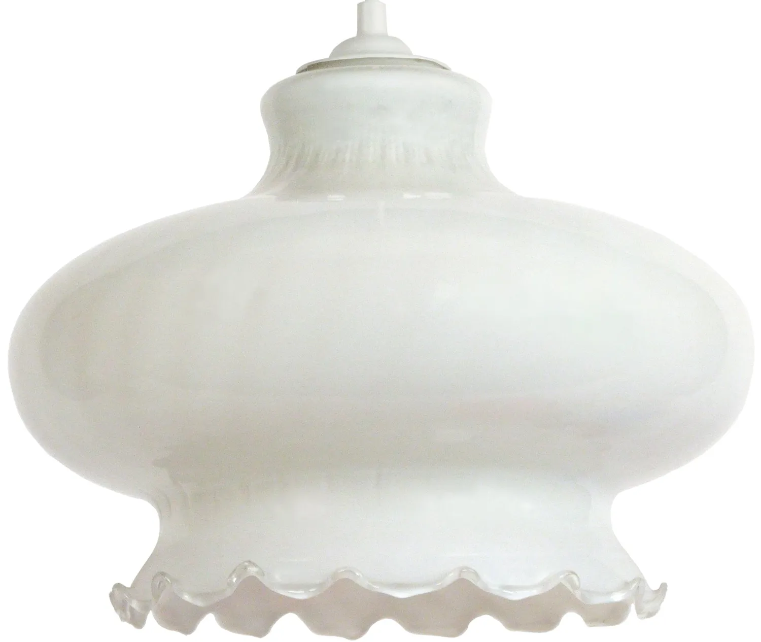 Tosel Avila sospensione vetro bianca 17x100 cm cupola