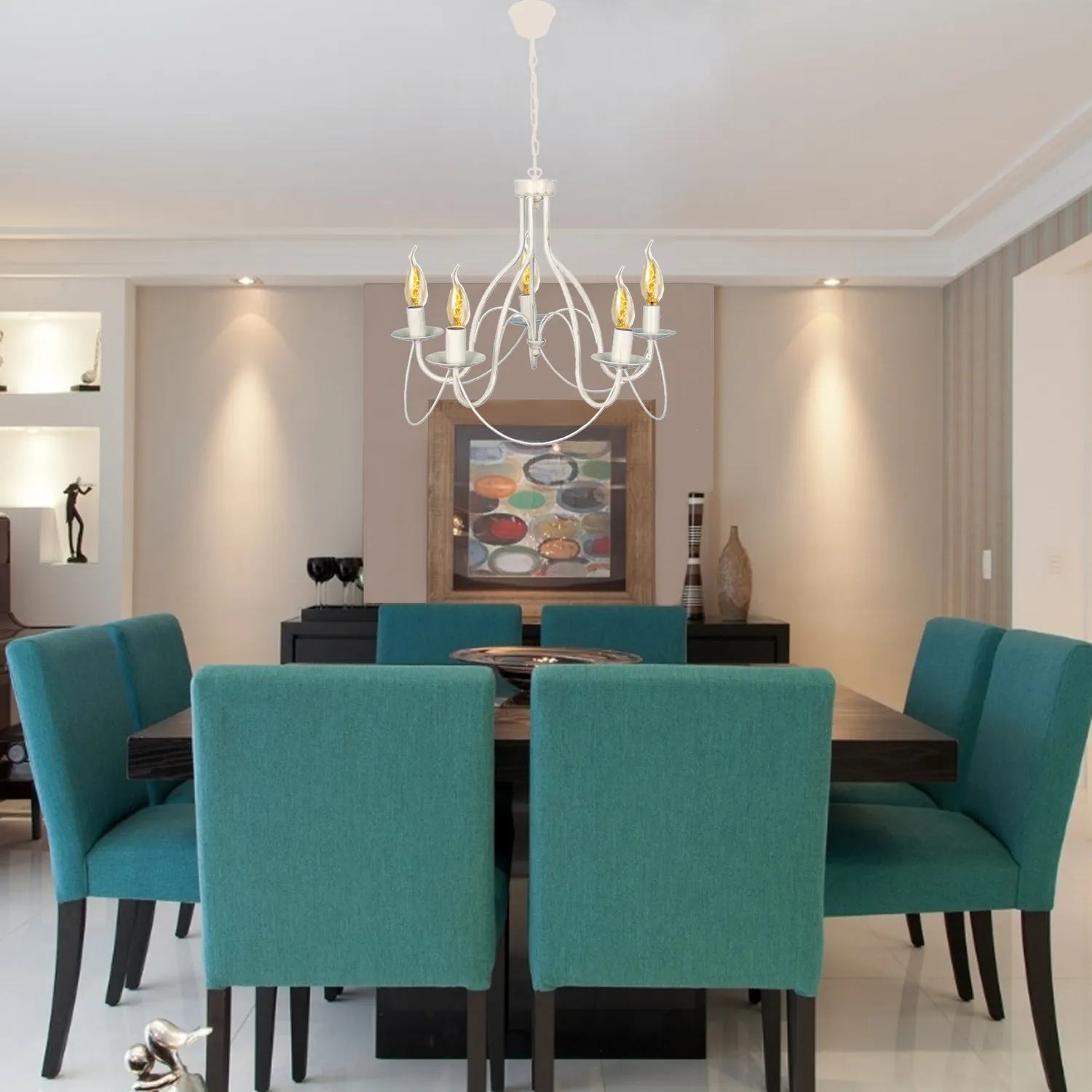 Tosel Provençale lampadario 5 luci bianco oro E14