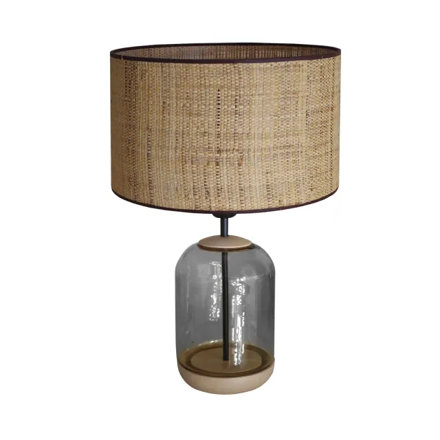 Tosel Svalbard Big lampada tavolo legno vetro E27