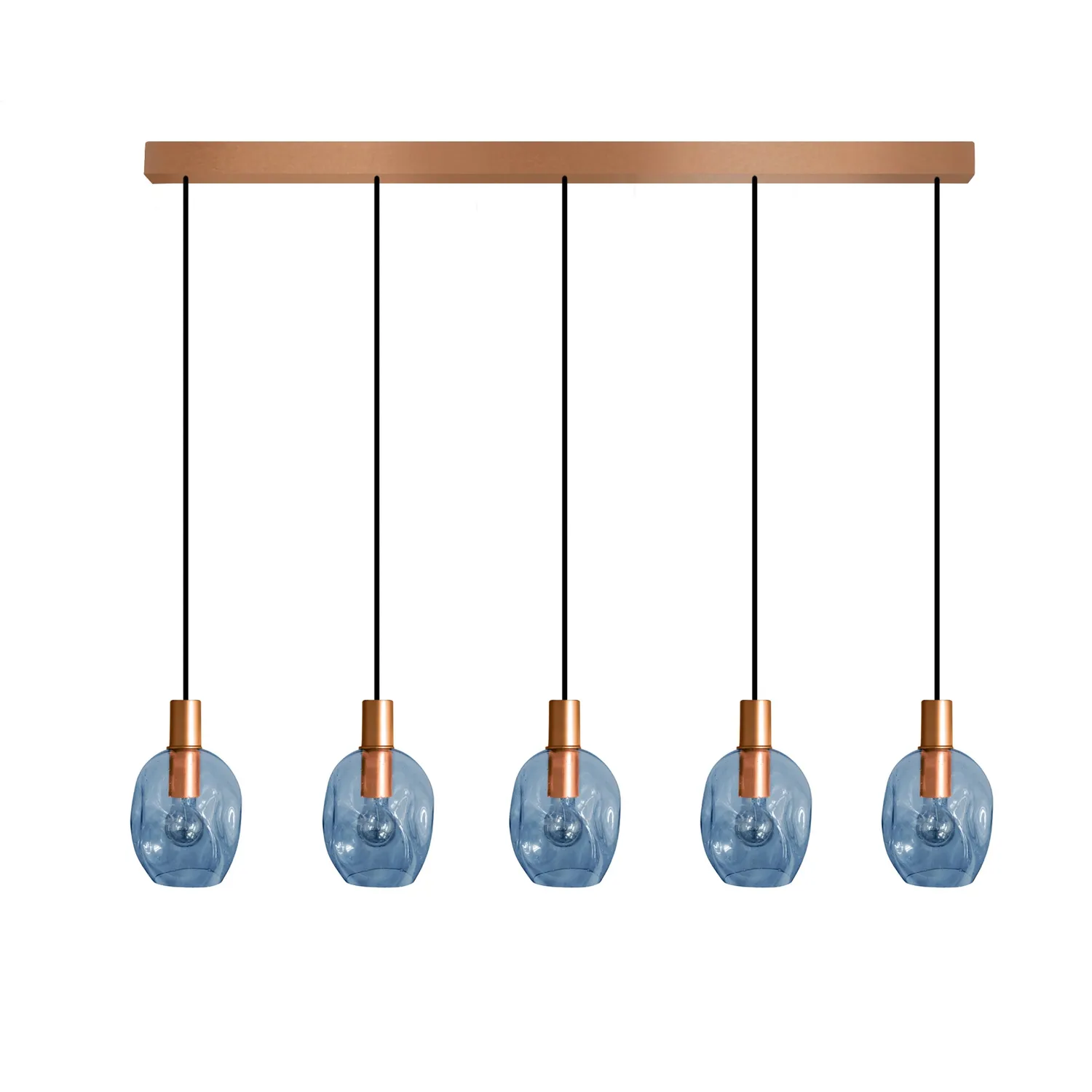 Tosel Vingolf Lampadario Rame Vetro 5 Luci E27