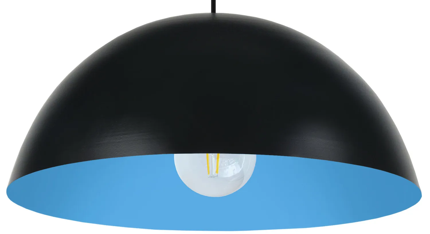 Tosel Demi Boule lampada a sospensione 30x100 cm nero-arancio metallo
