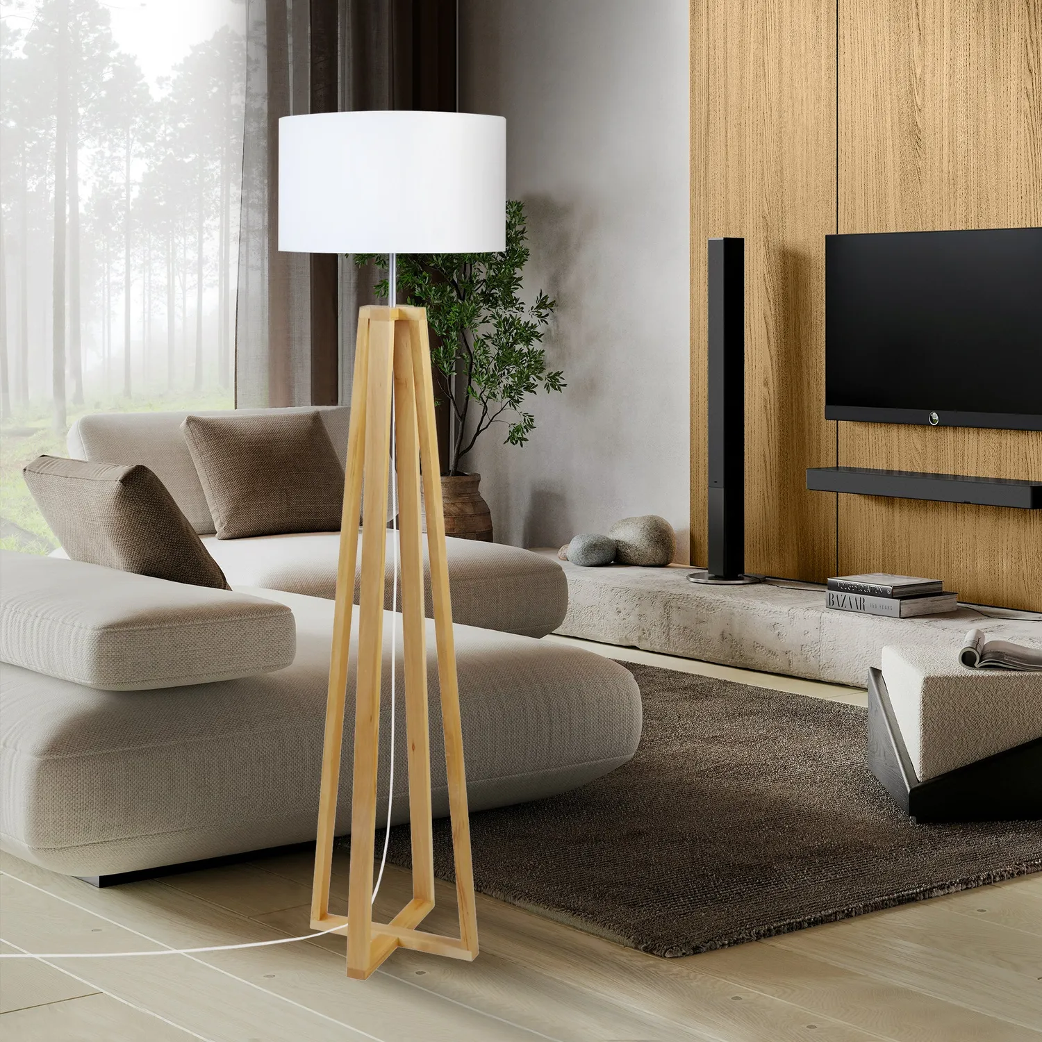 Tosel Linkoping piantana legno naturale 40x155