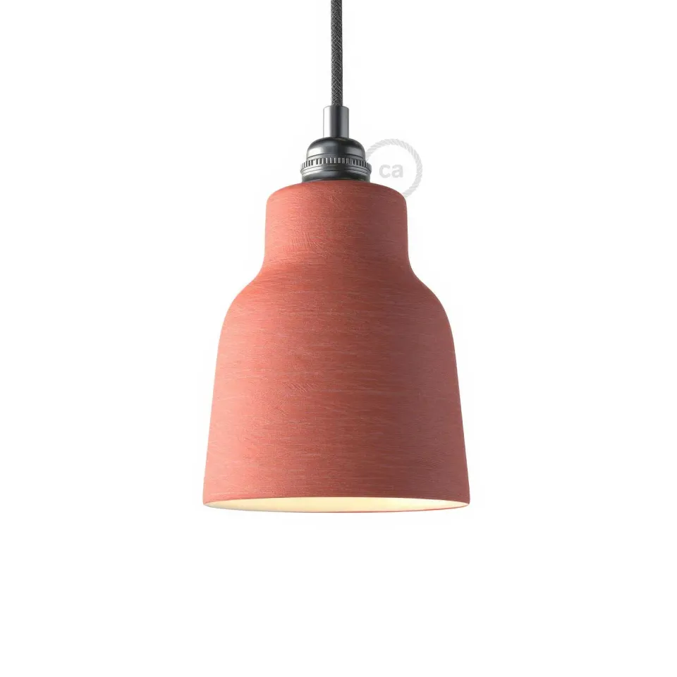 Creative Cables Materia Vaso paralume ceramica corallo rigato