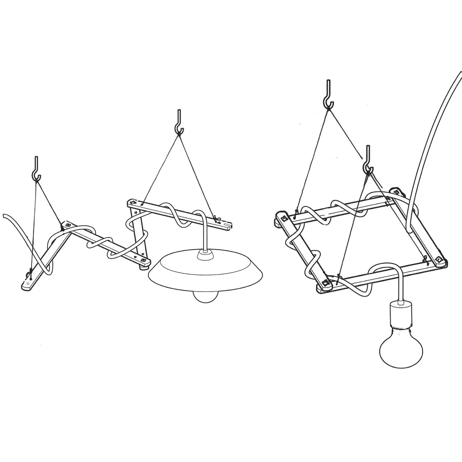 Creative Cables Zigh-Zagh supporto soffitto legno regolabile
