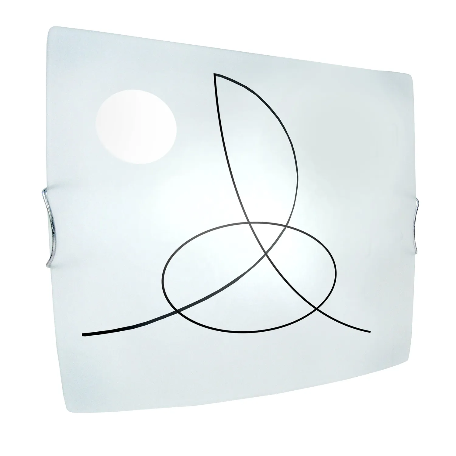 Tosel Maelle Clef Sol plafoniera vetro nera 30x15 cm
