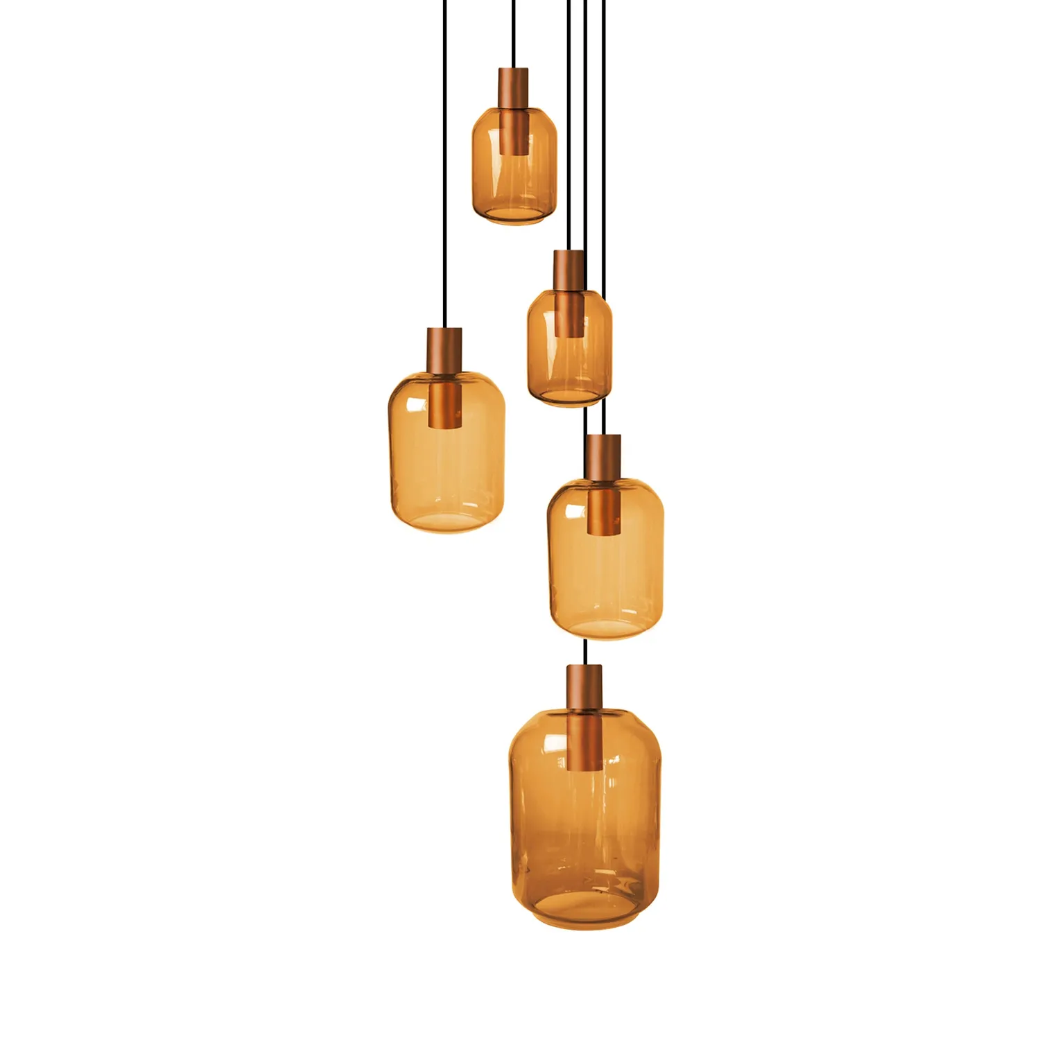 Tosel Svalbard Small lampadario 5 luci rame trasparente