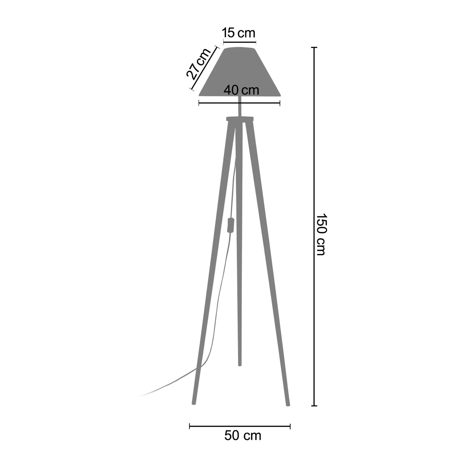 Tosel Utgard Bois piantana treppiede naturale ecrù luce calda