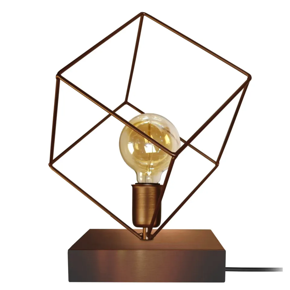Tosel Square lampada tavolo metallo bronzo 35x37