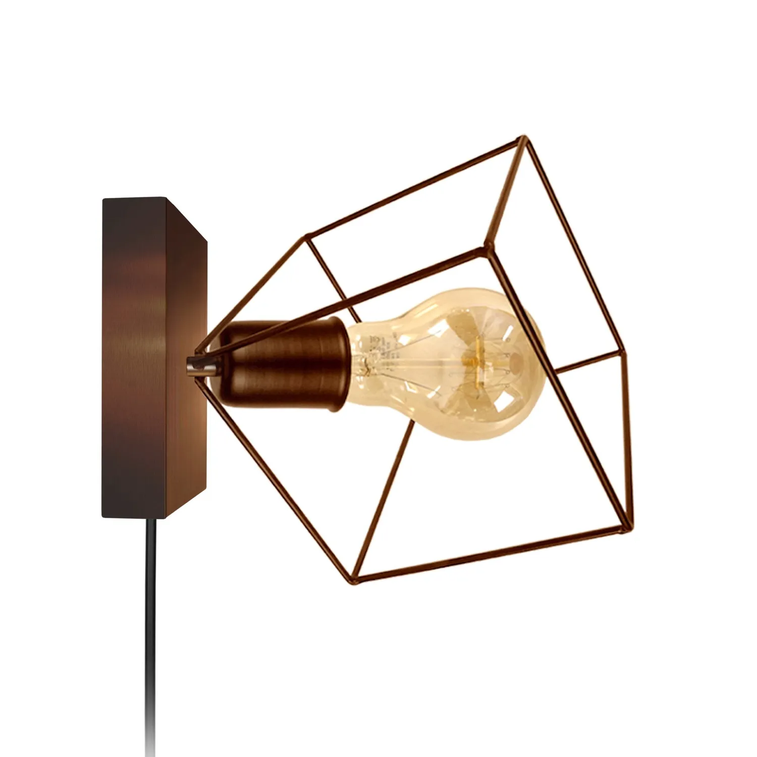 Tosel Square applique bronzo 35x37 cm filo metallo