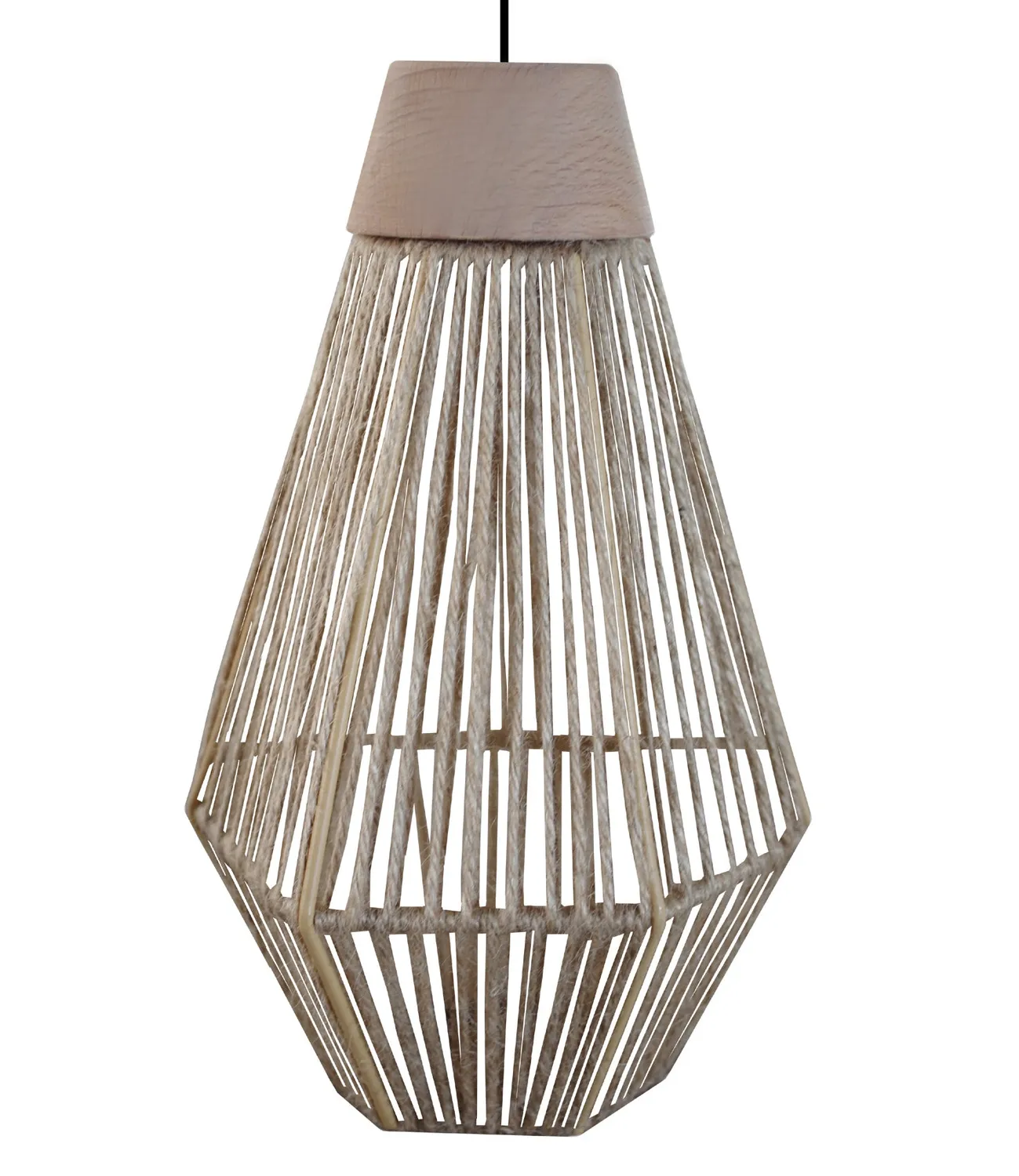Tosel Perla sospensione corda naturale 20 cm E27