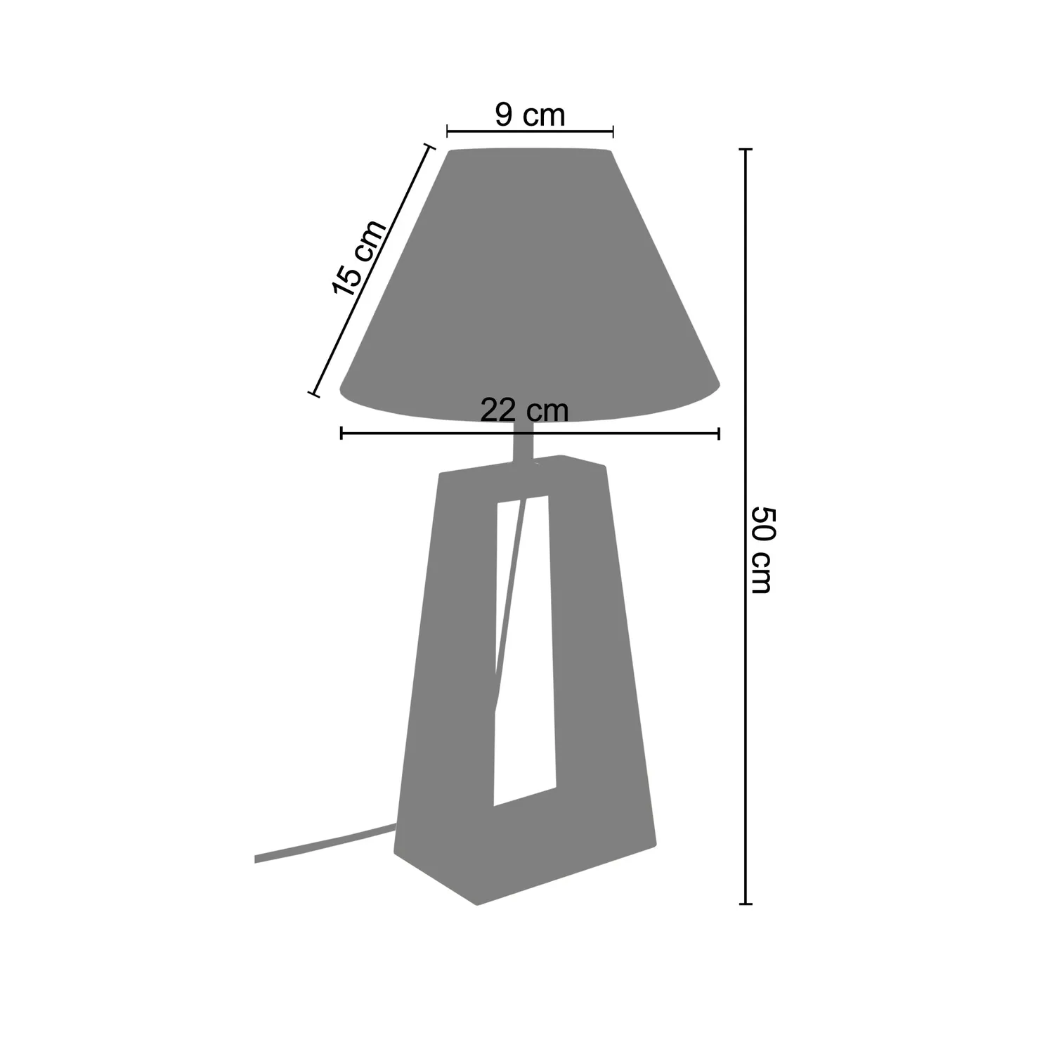 Tosel Mikelli lampada da tavolo 50 cm legno naturale