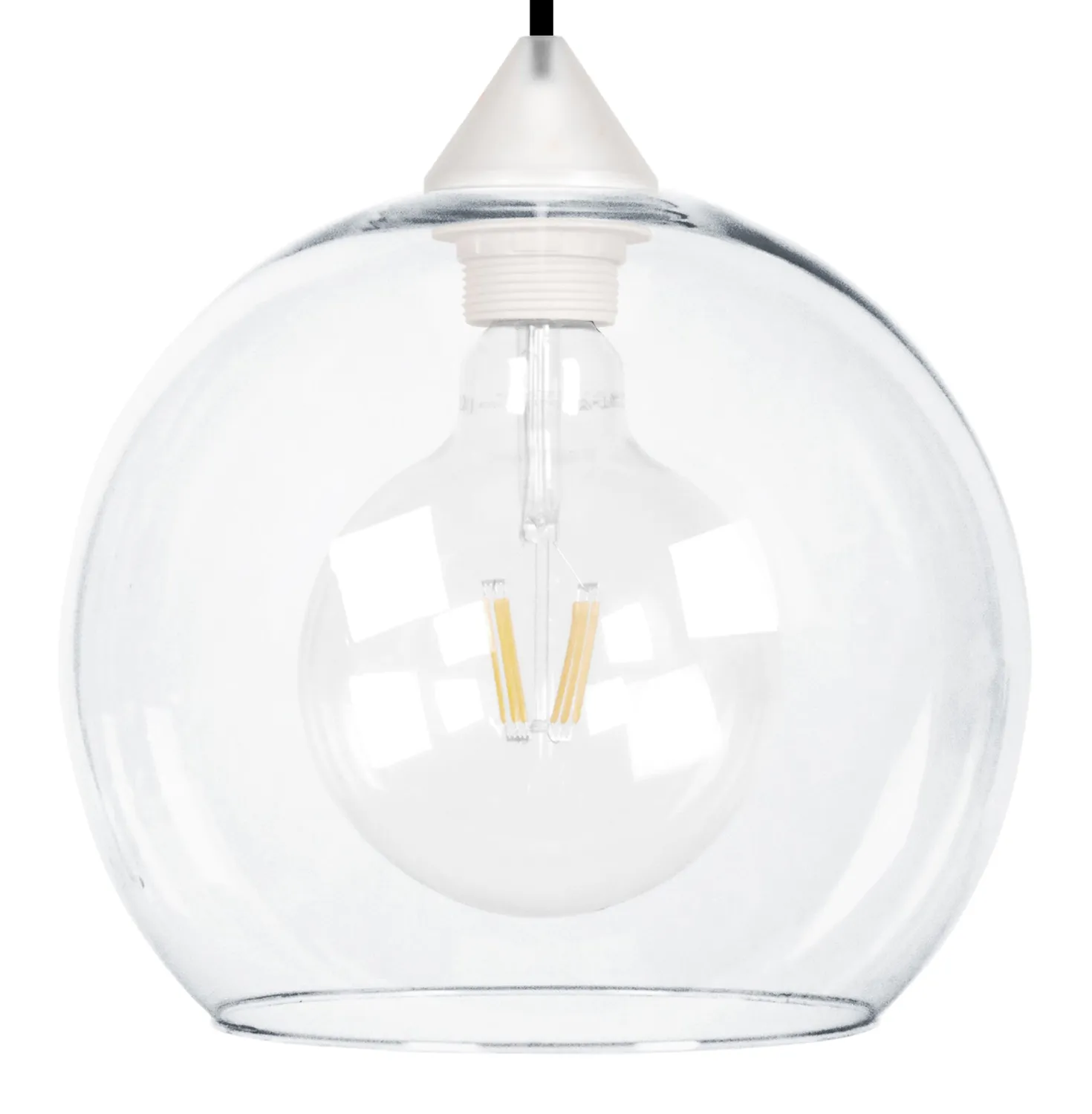 Tosel Globo sospensione vetro bianco 25x100 cm
