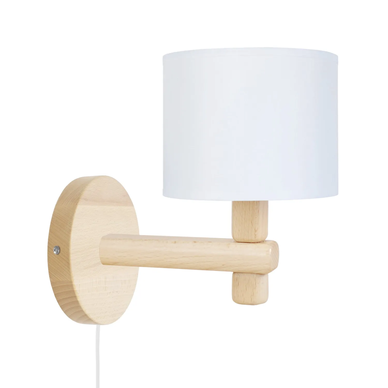 Tosel Tandem1B applique legno naturale-bianco 14x22 cm