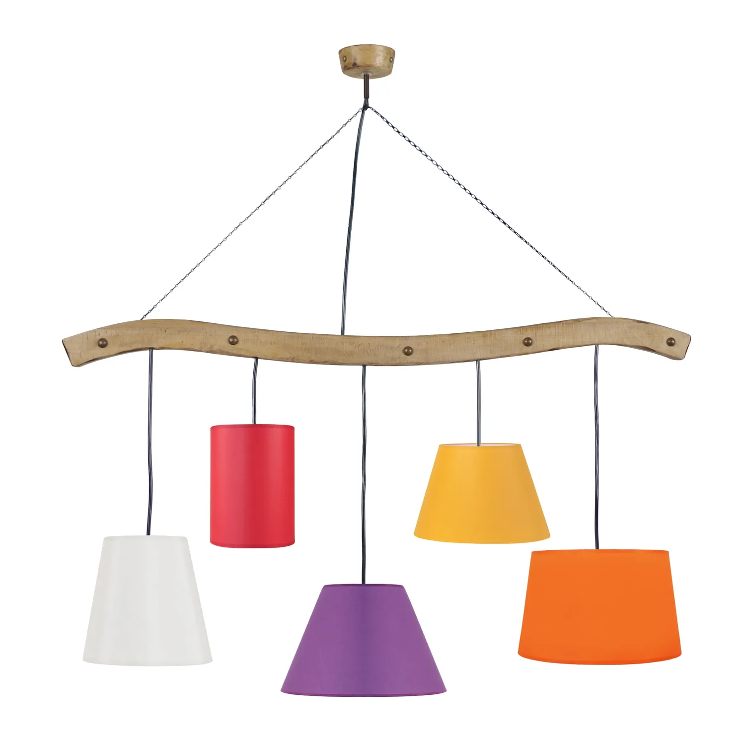 Tosel TACKS lampadario legno 5 luci 93x115 cm