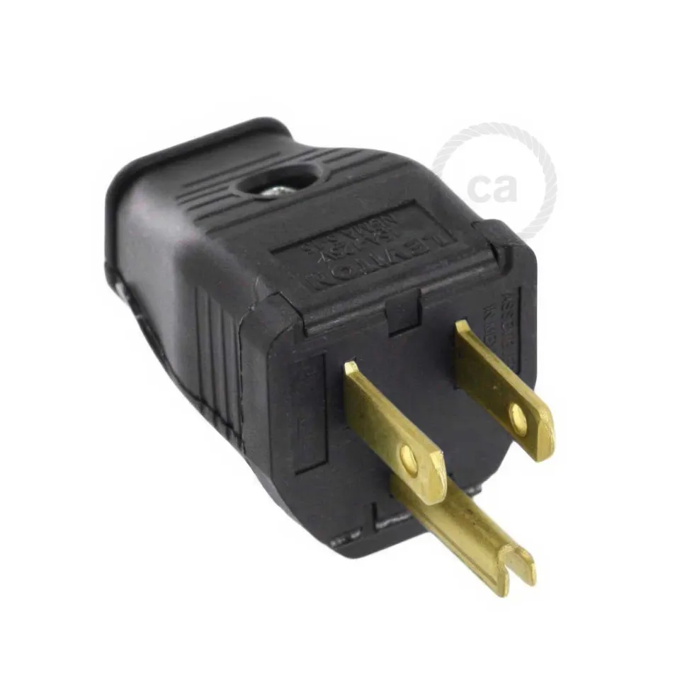 Creative Cables spina americana 3 poli nera UL