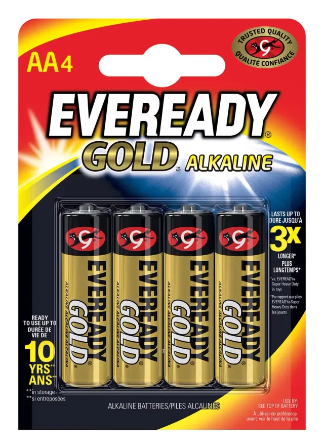 Eveready Gold AA pile alcaline stilo 4 pezzi