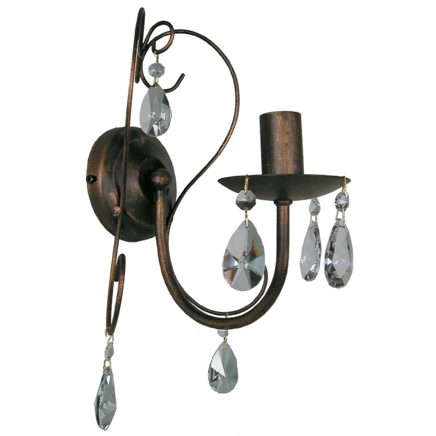 Tosel Pampilles applique marrone oro 25 cm braccio