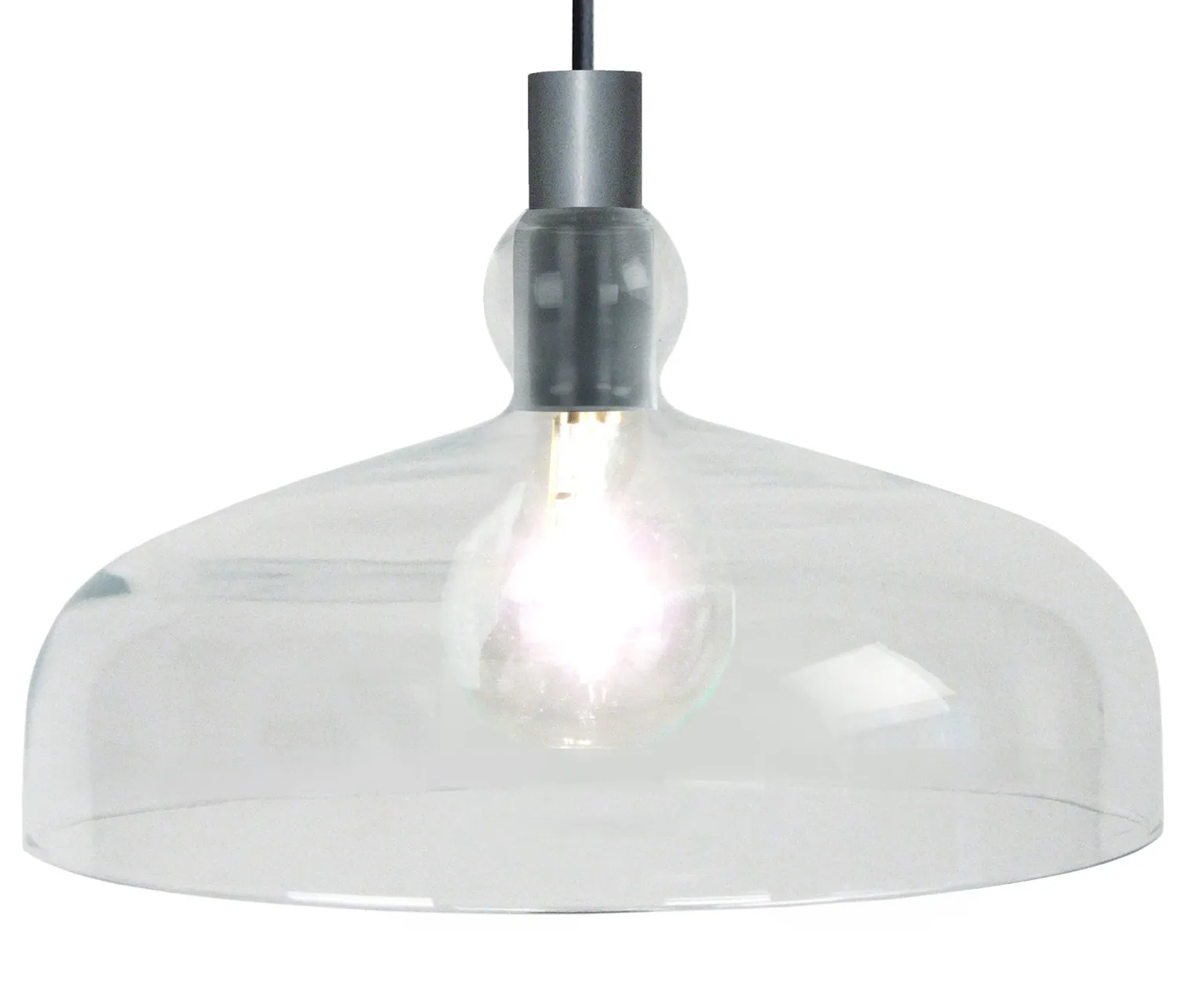 Tosel Testo lampadario a sospensione vetro 28x100 cm nero