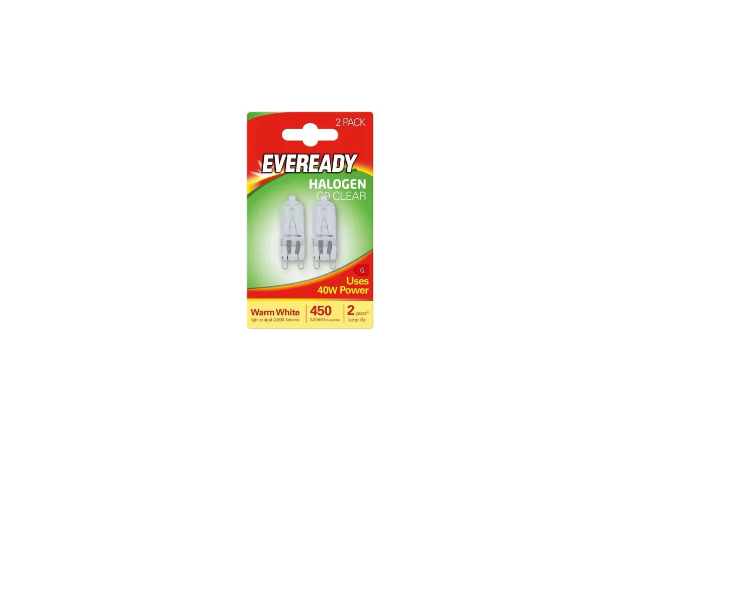 Eveready S819 Lampadina Alogena G9 40W 2 Pezzi