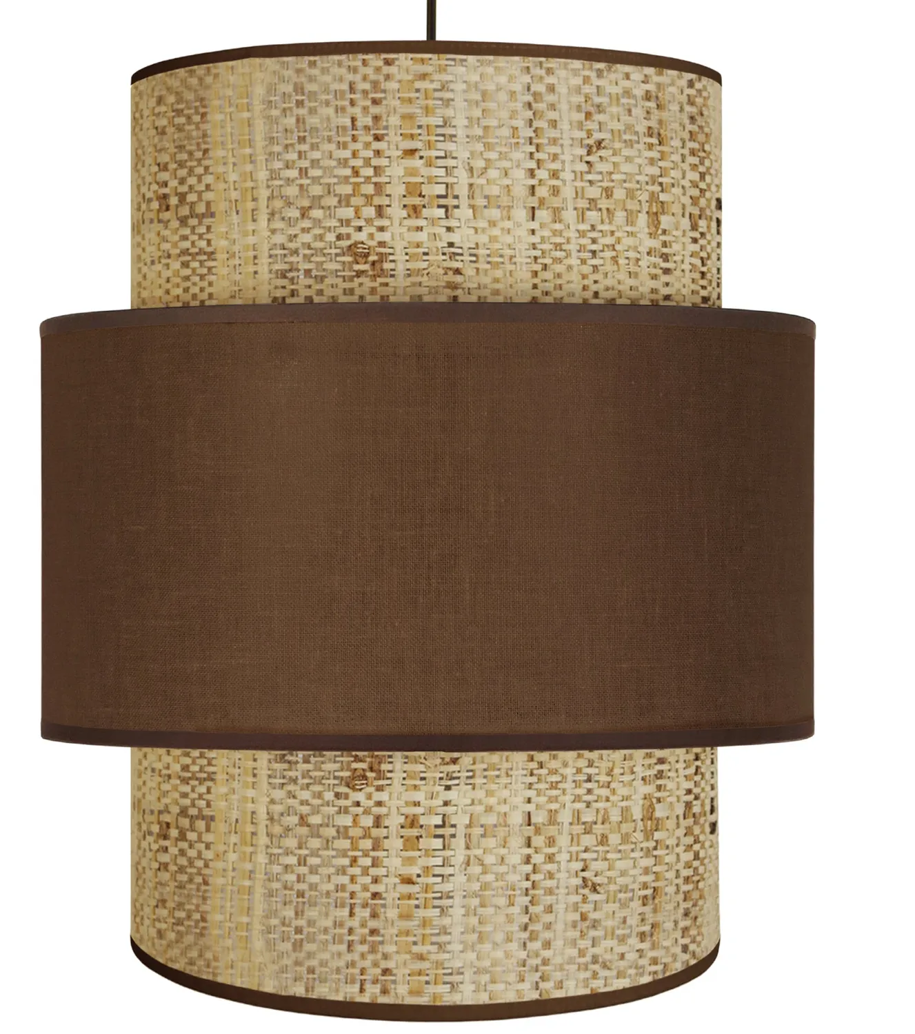 Tosel Cochin lampadario a sospensione verde 40x100cm tessuto