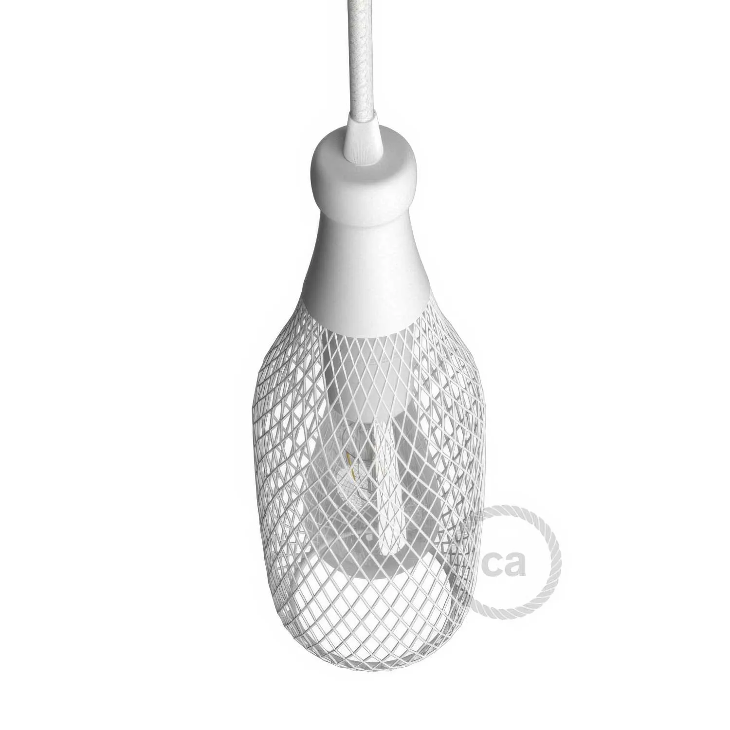 Creative Cables Magnum Bottle paralume gabbia bianco metallo