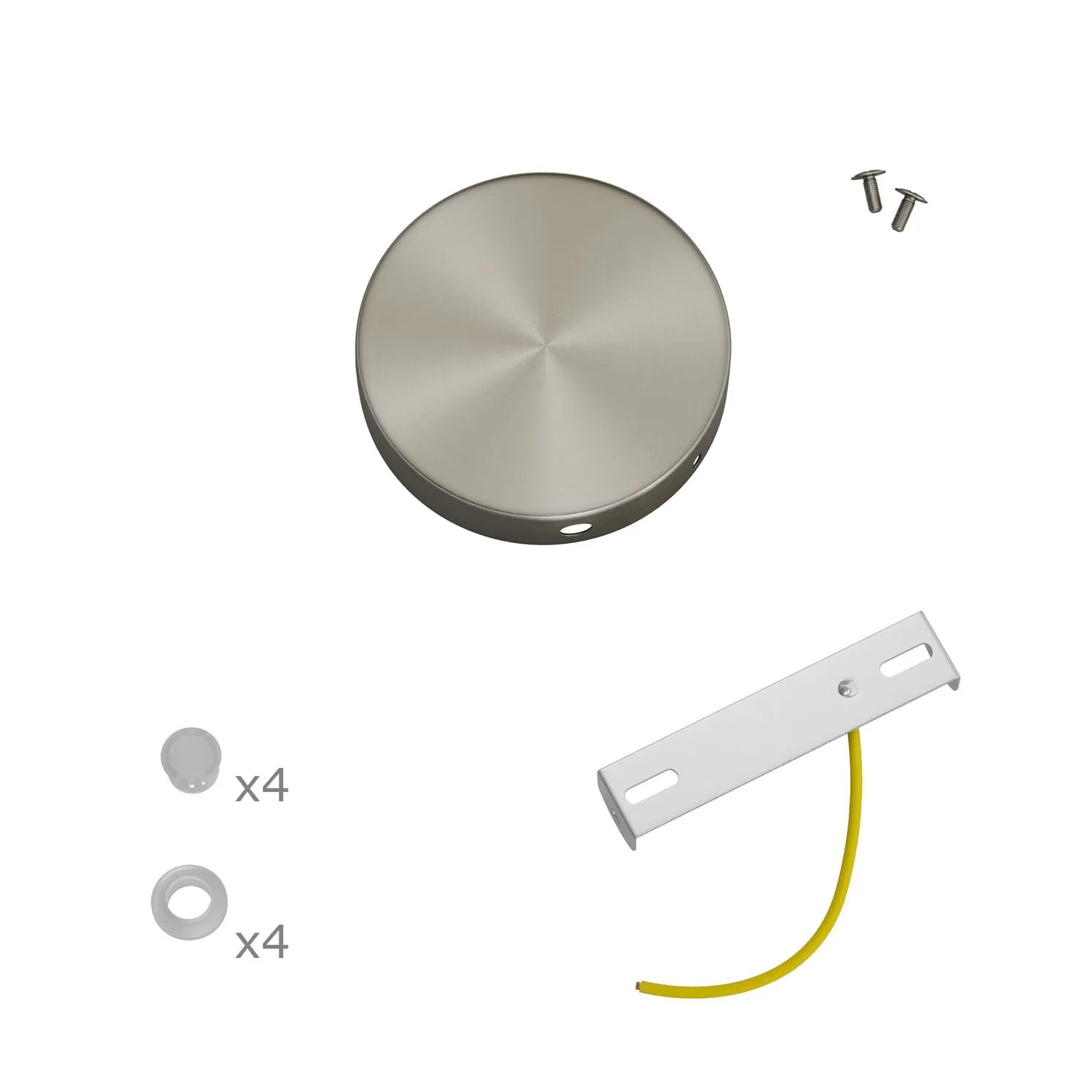 Creative Cables Mini rosone soffitto titanio 4 fori metallo