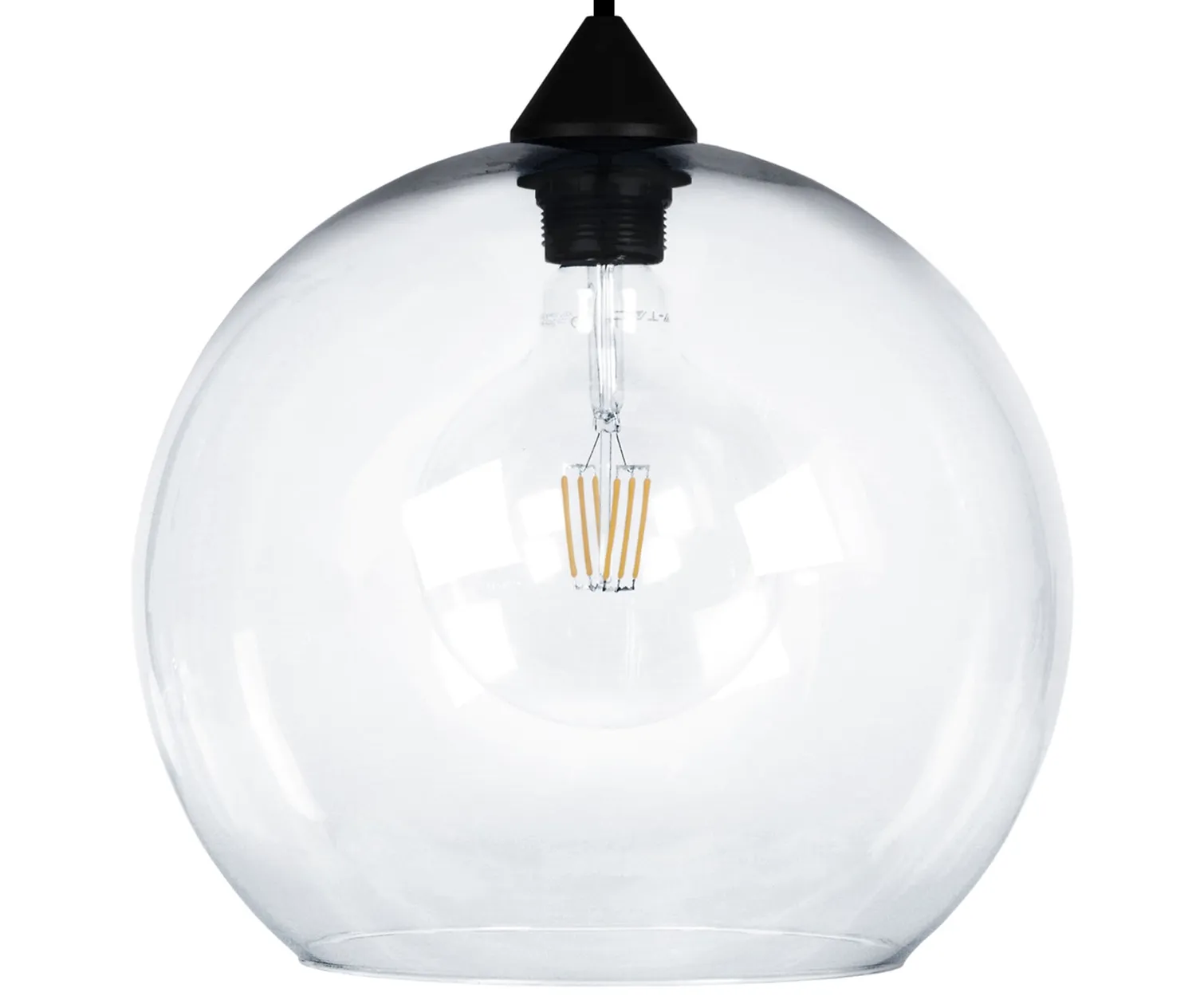 Tosel Globo sospensione vetro bianca 30x100cm E27 globo