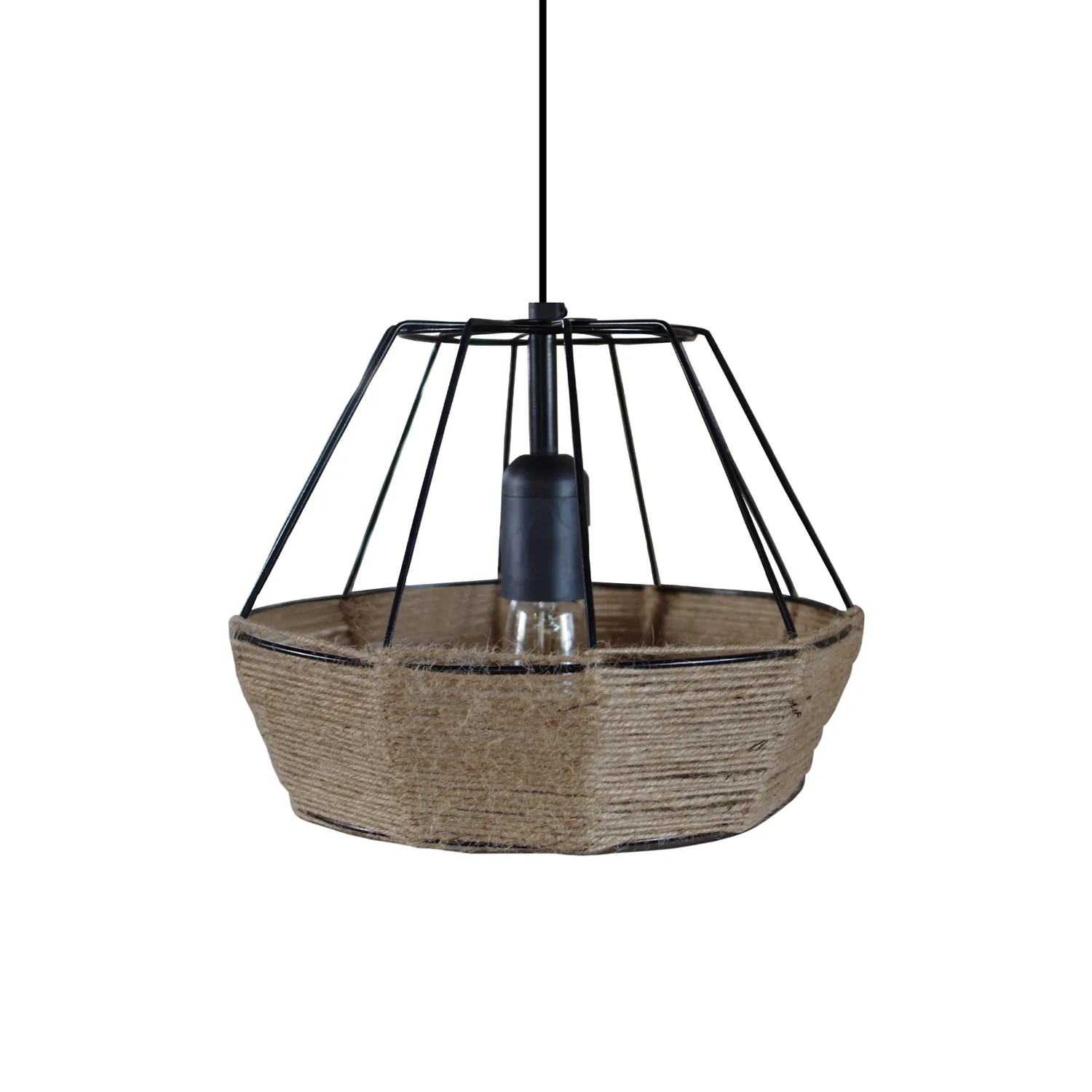 Tosel Evita sospensione corda naturale 100 cm E27