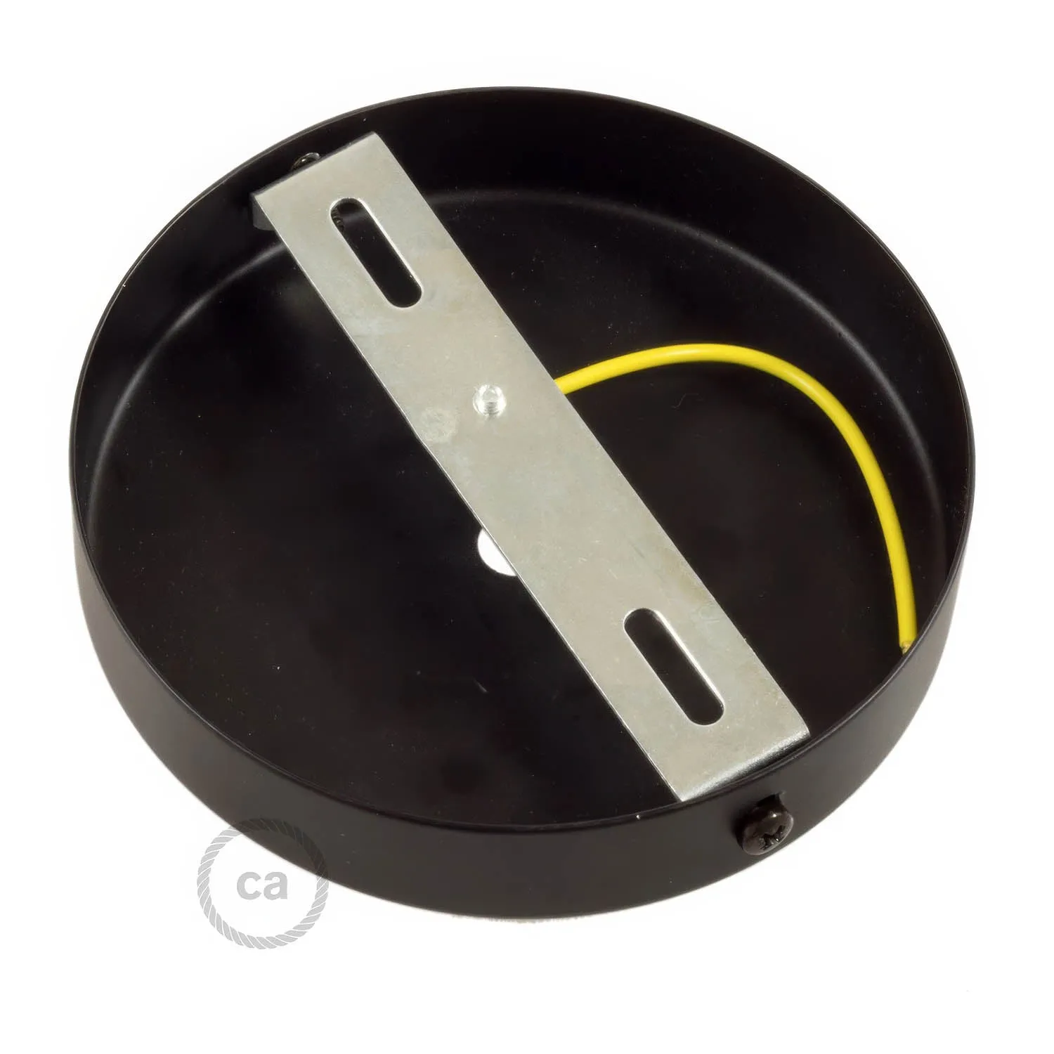 Creative Cables Rosone Soffitto Nero Metallo con Tubo 15cm