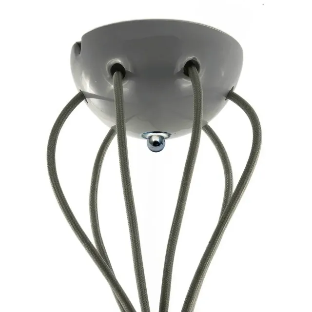 Creative Cables Rosone Ceramica 6 Fori Grigio Ø130 mm