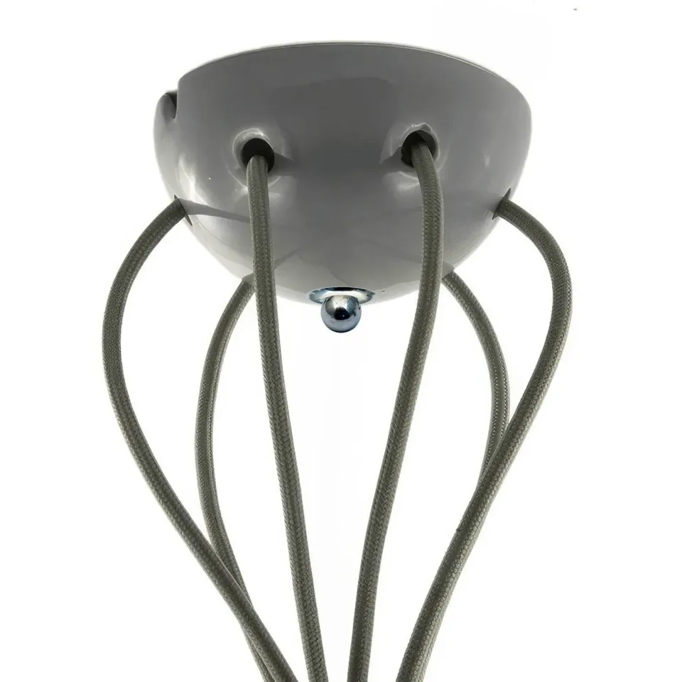 Creative Cables Rosone Ceramica 6 Fori Grigio Ø130 mm